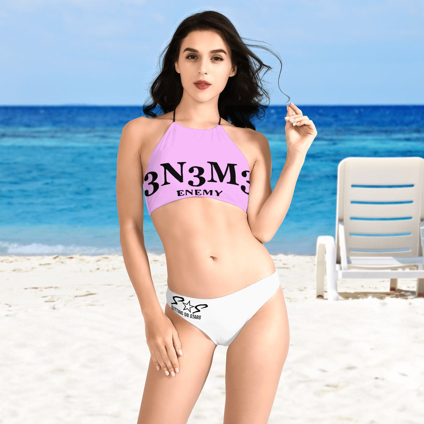 3.N.3.M.3 Enemy Women's High Neck Bikinis Swimsuit