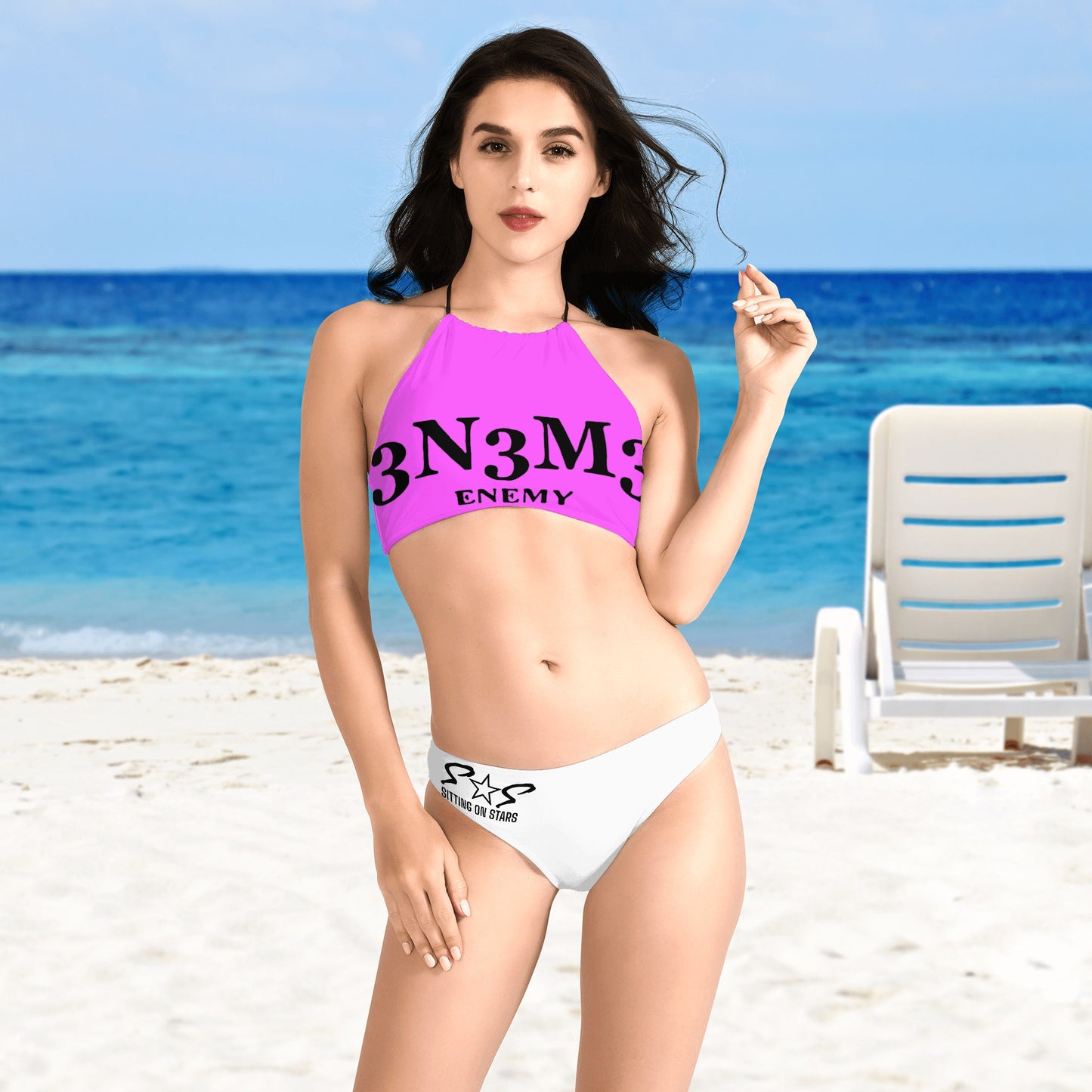 3.N.3.M.3 Enemy Women's High Neck Bikinis Swimsuit