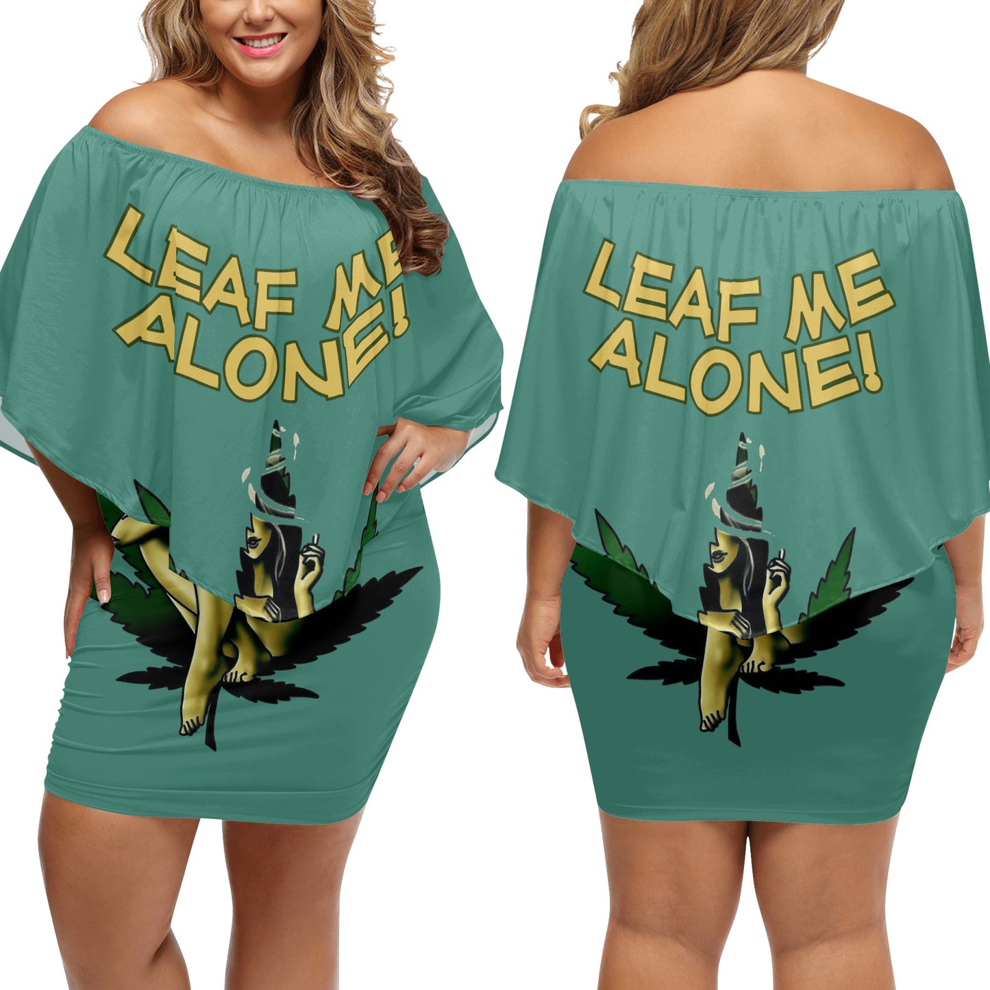 Leaf Me Alone 4/20 Edition Women's Off-the-shoulder Tube Dress