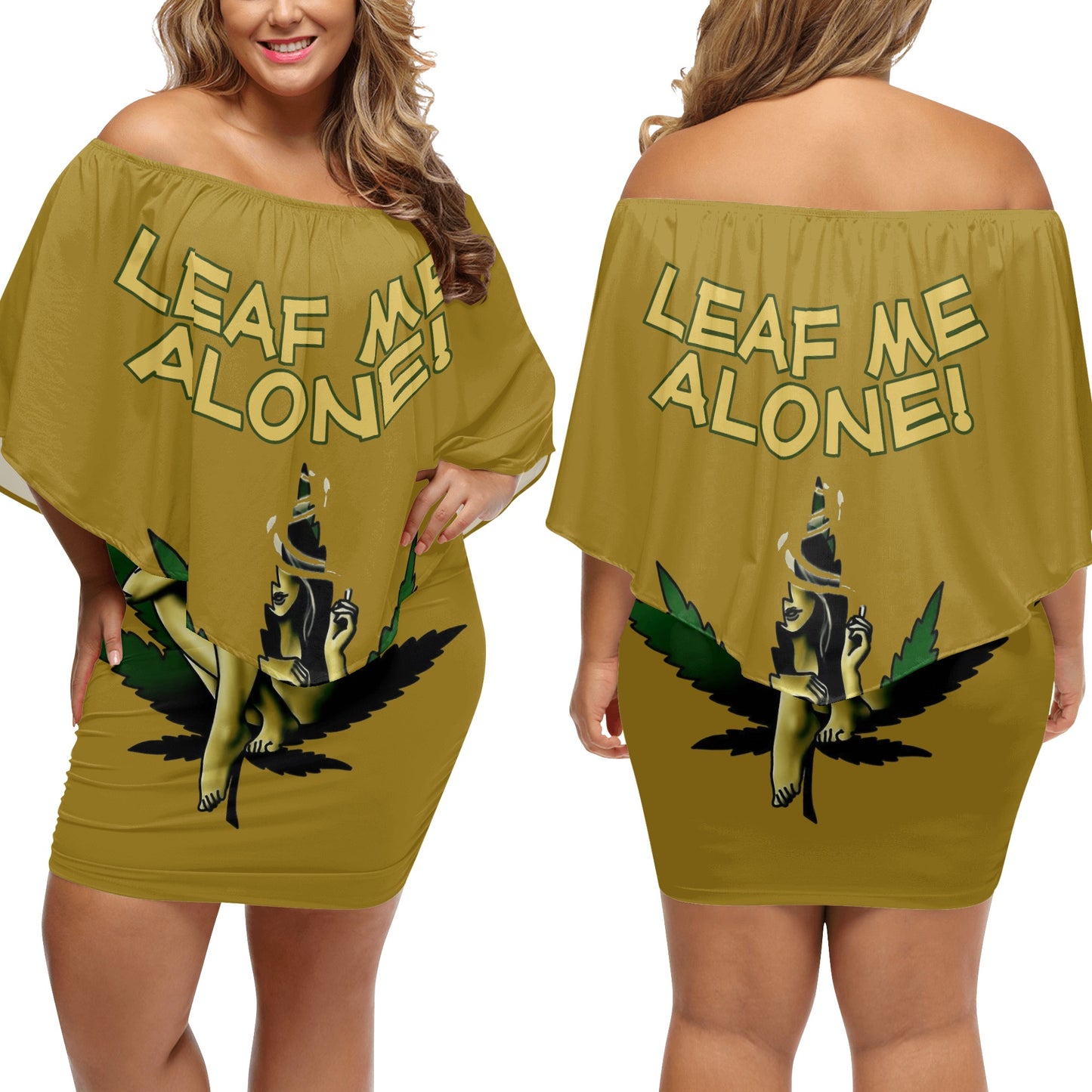 Leaf Me Alone 4/20 Edition Women's Off-the-shoulder Tube Dress