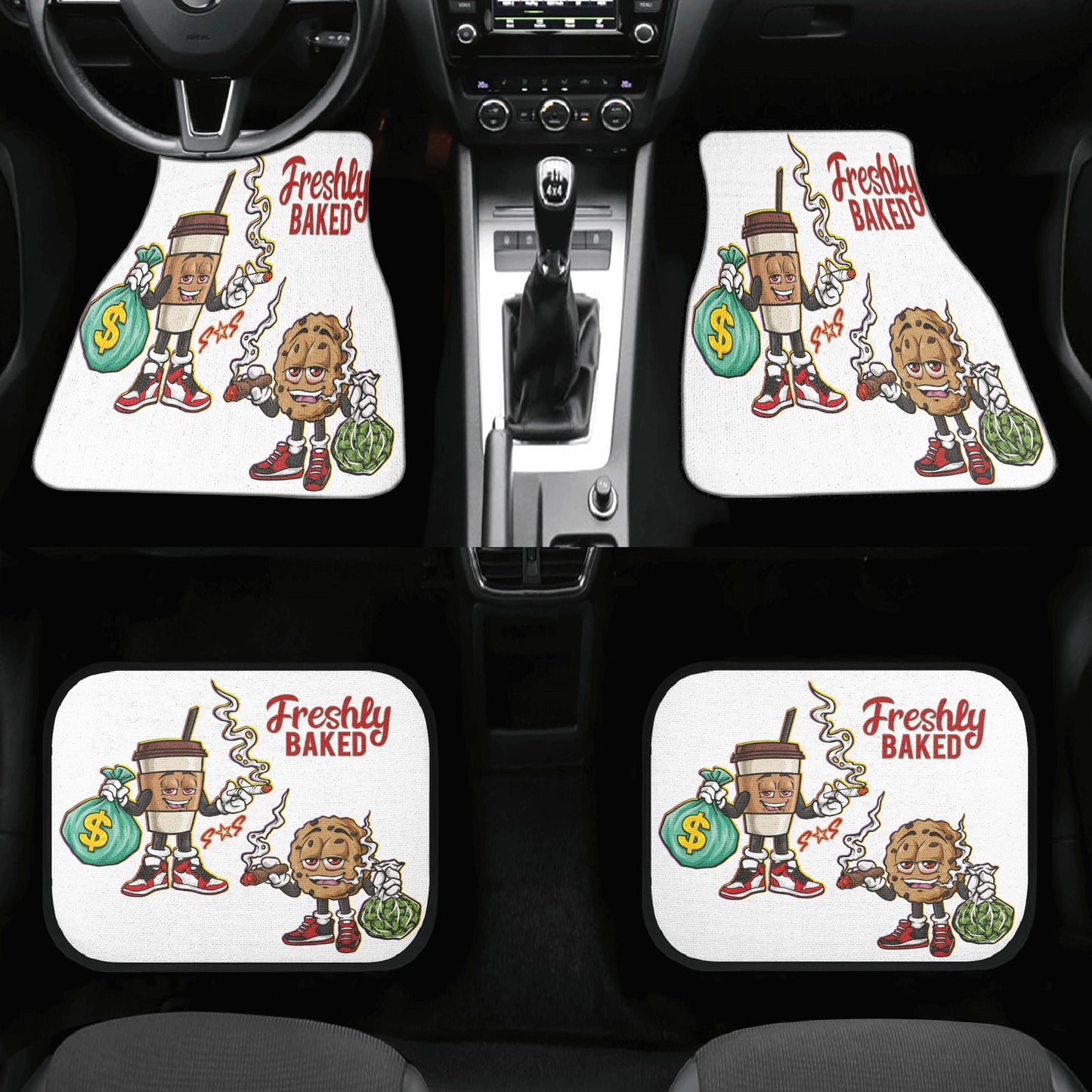 Freshly Baked 4/20 Edition Back and Front Car Floor Mats