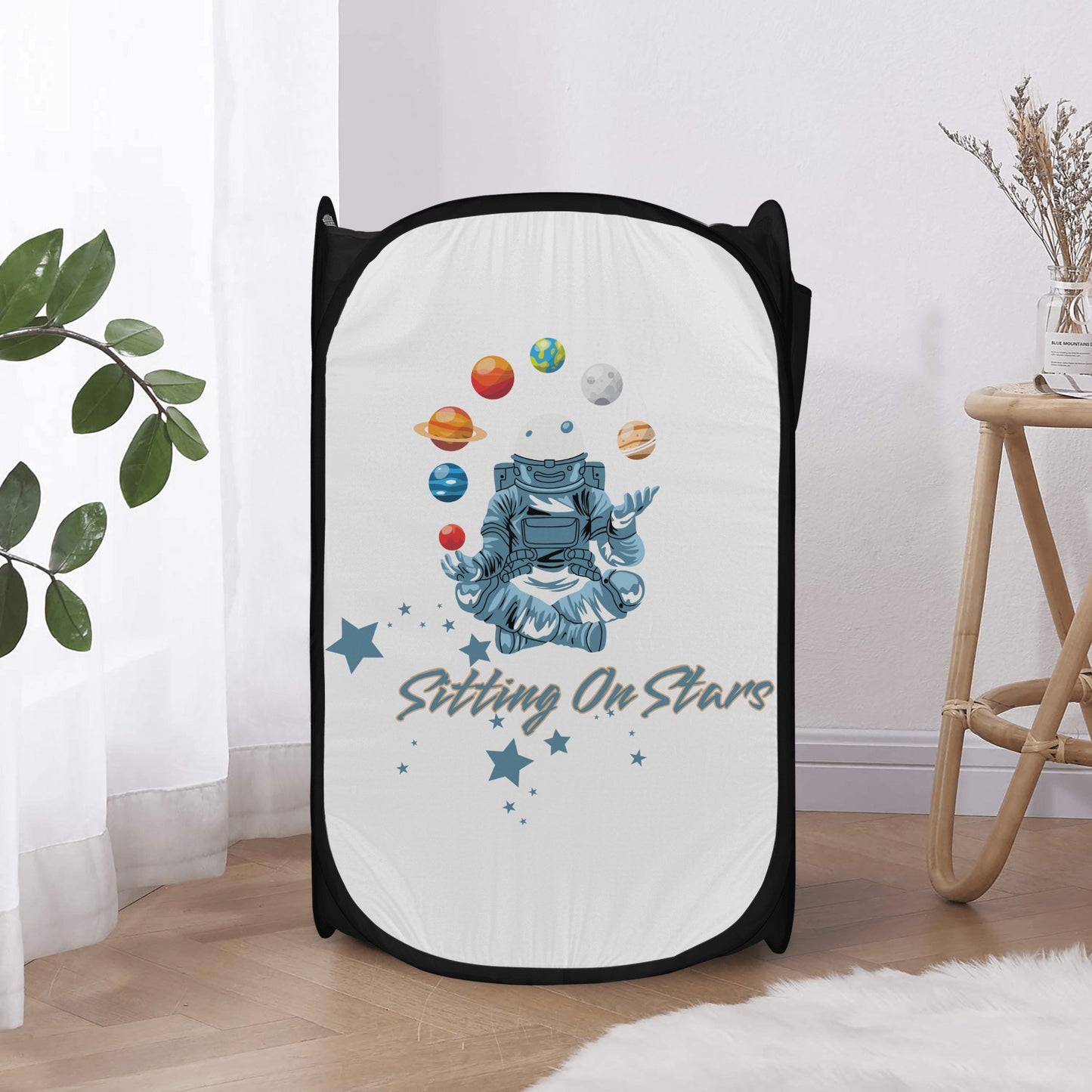 Sitting On Stars Meditation Laundry Hamper