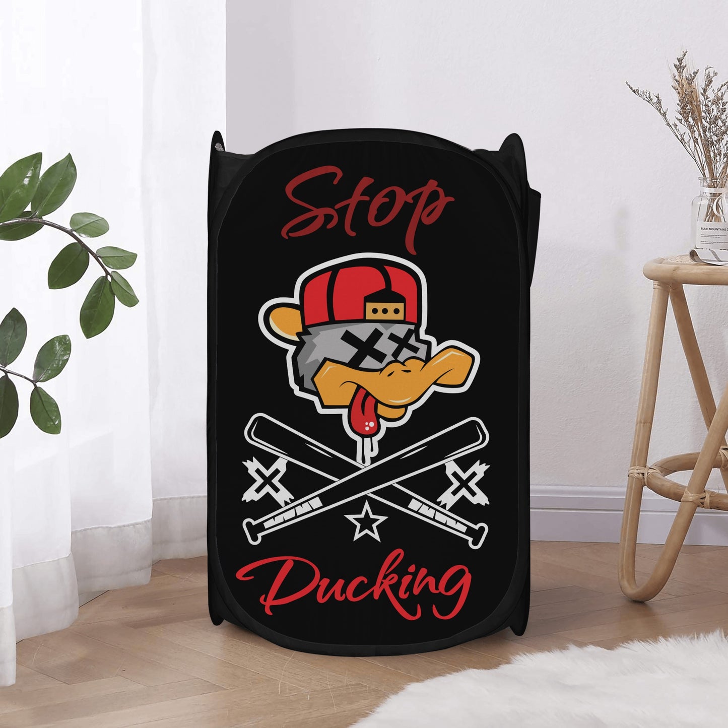 Stop Ducking 2.0 Black Laundry Hamper