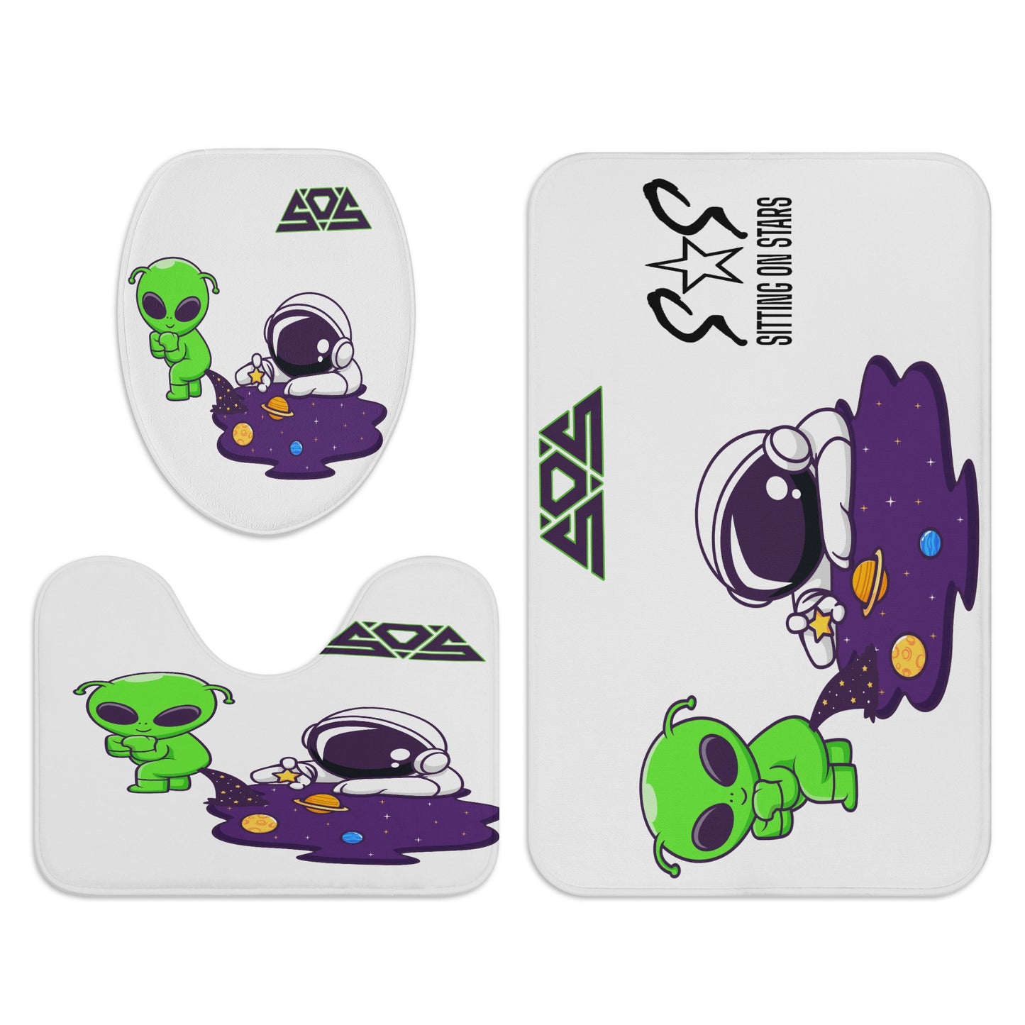 Space Alien Bath Room Toilet Set