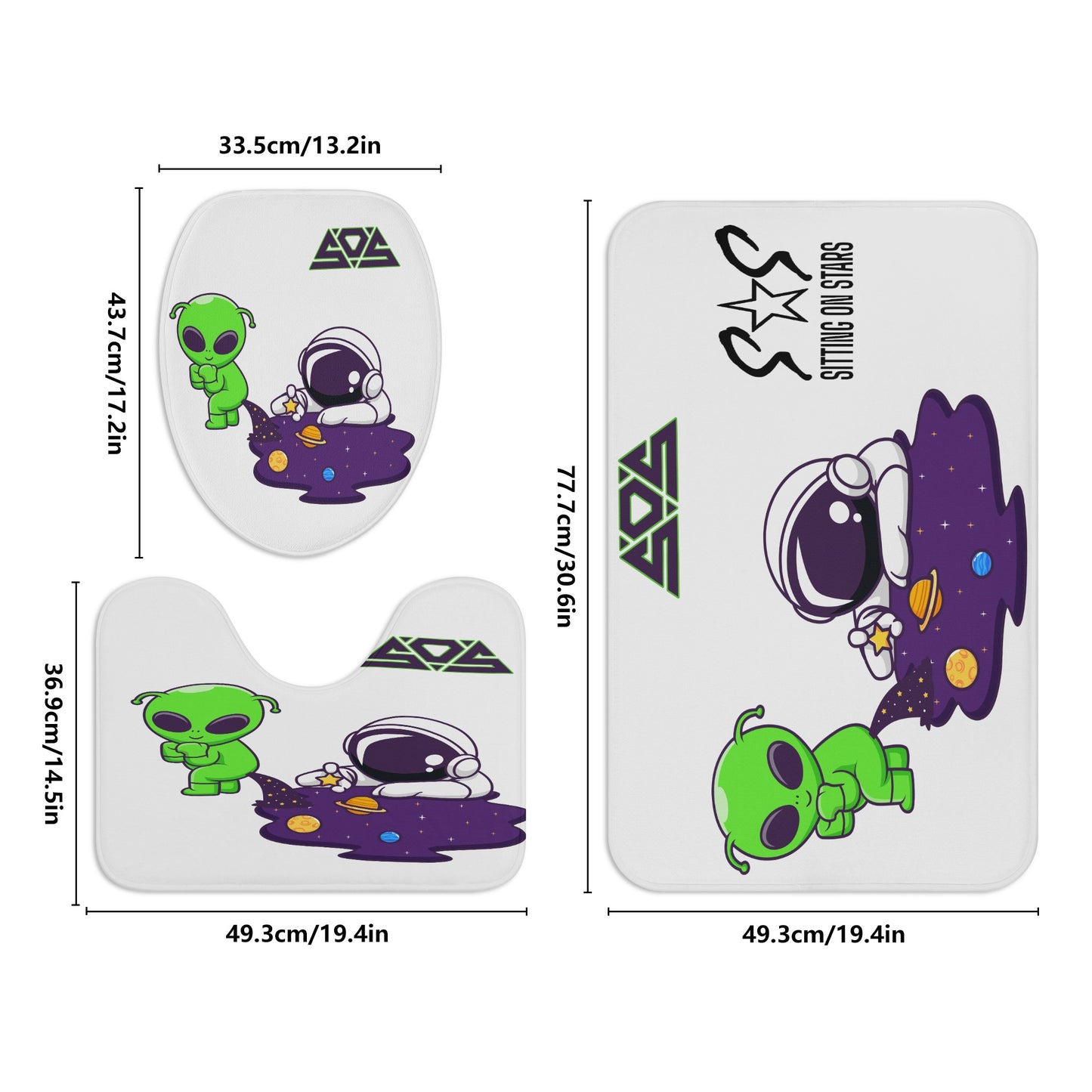 Space Alien Bath Room Toilet Set