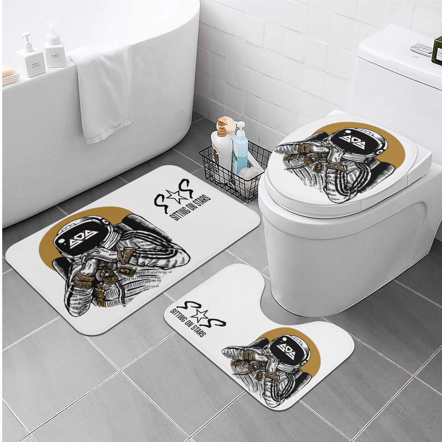 Astronaut Money Bath Room Toilet Set