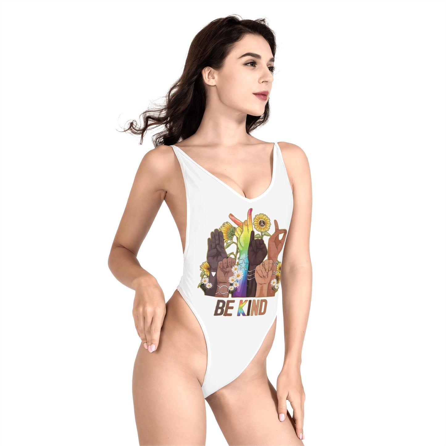 Be Kind (Pride Edition) Women’s One Piece High Cut Swimsuit