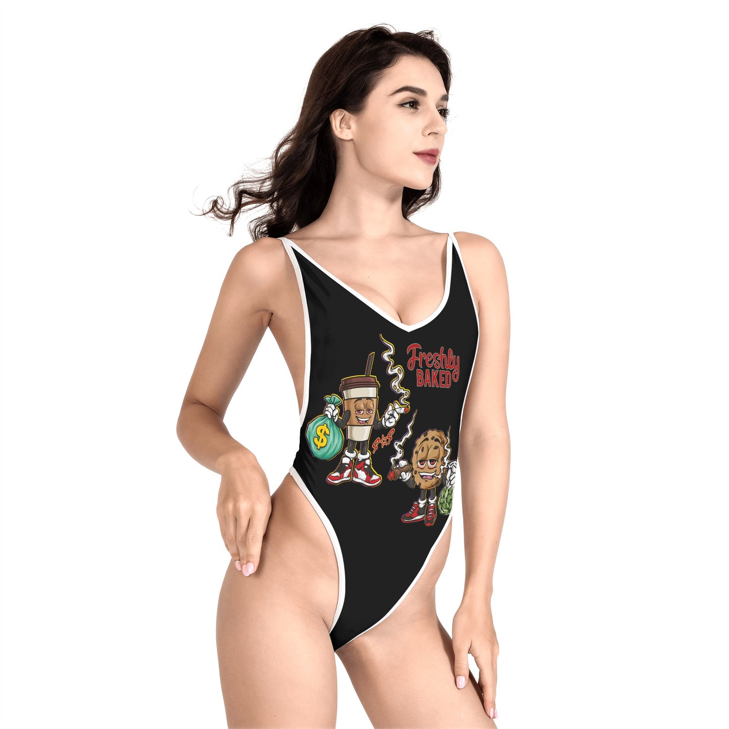 Freshly Baked 4/20 Edition Women’s One Piece High Cut Swimsuit