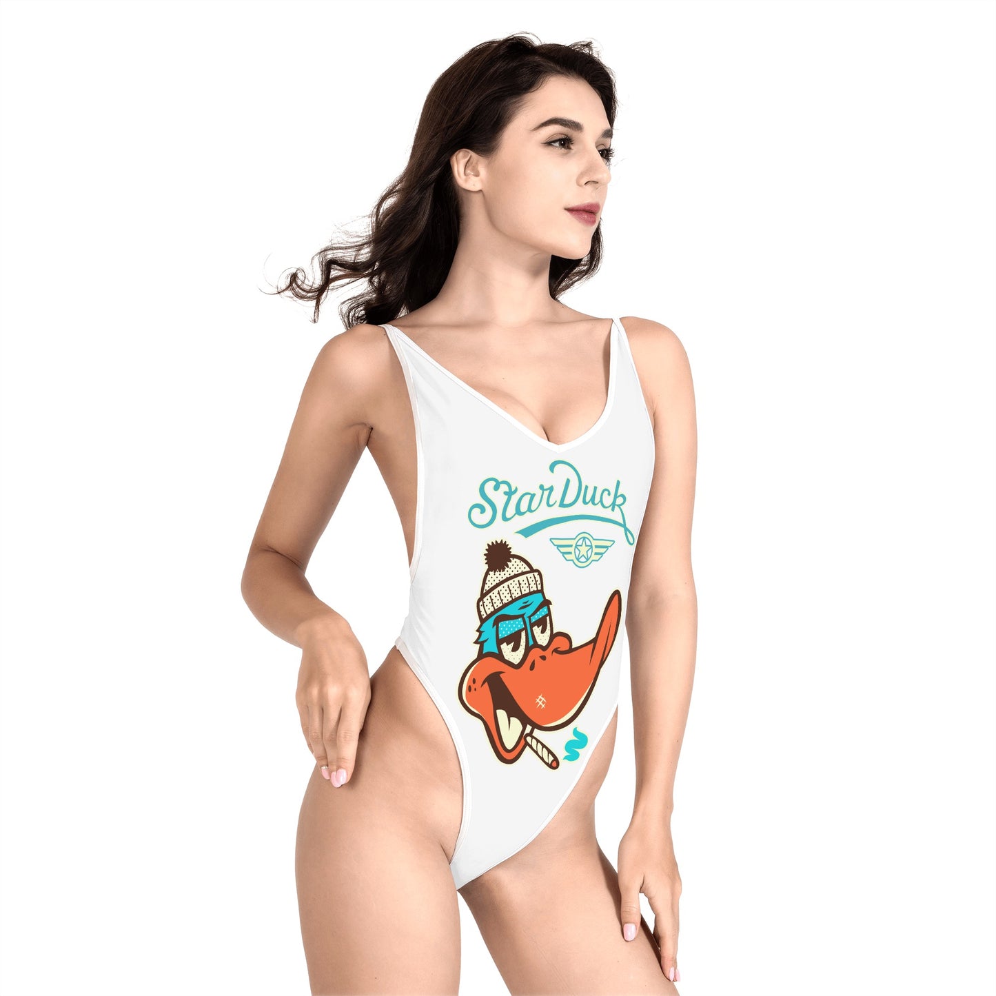 Star Duck Women’s One Piece High Cut Swimsuit