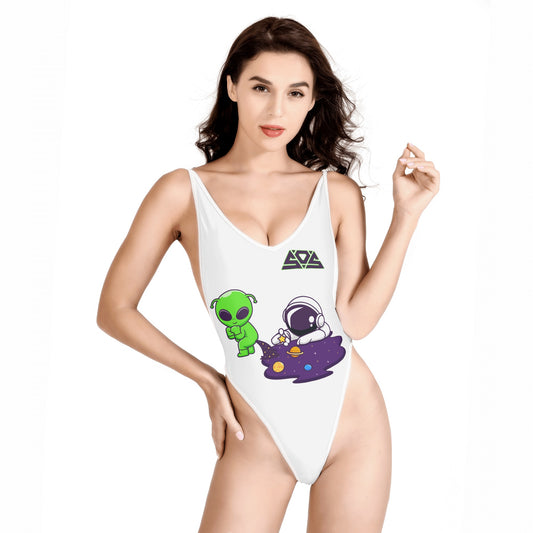 Space Alien Women’s One Piece High Cut Swimsuit