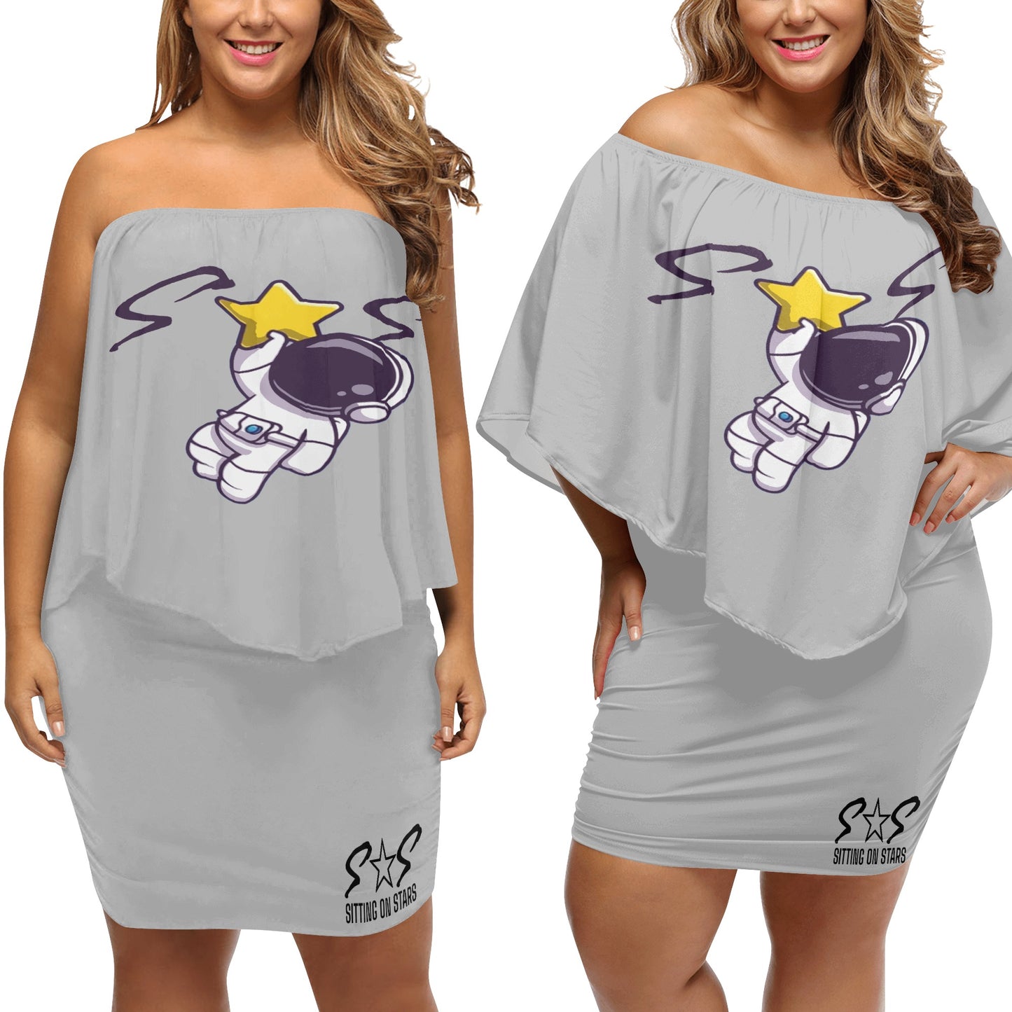 Space Man 23 Women's Off-the-shoulder Tube Dress