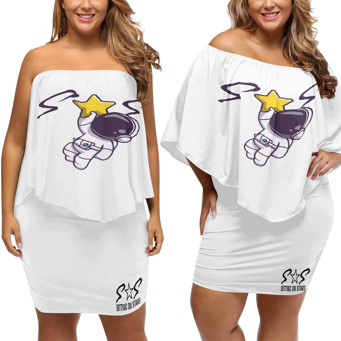 Space Man 23 Women's Off-the-shoulder Tube Dress