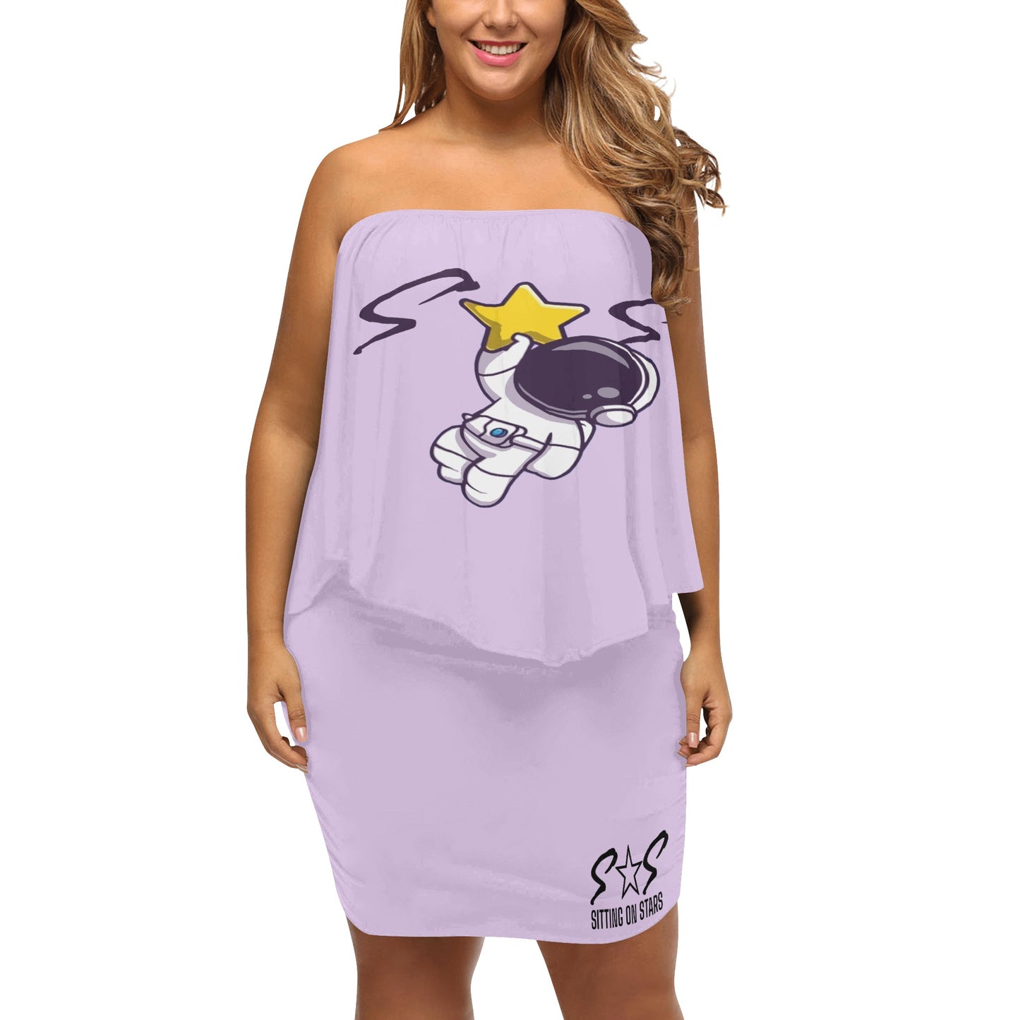 Space Man 23 Women's Off-the-shoulder Tube Dress