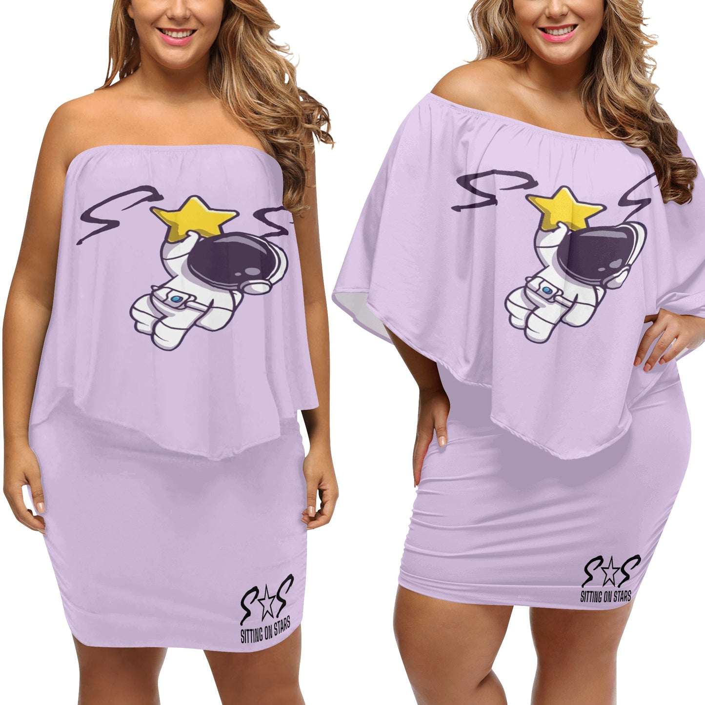 Space Man 23 Women's Off-the-shoulder Tube Dress