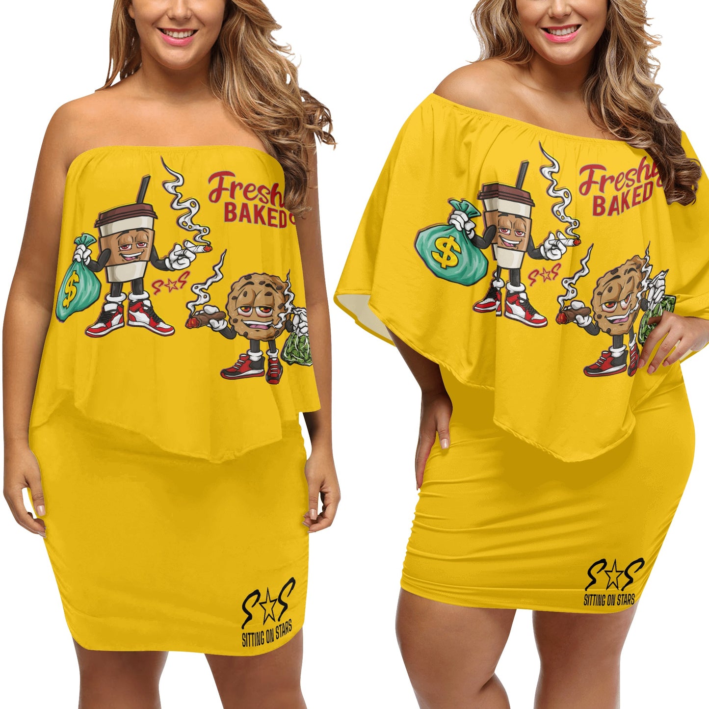 Freshly Baked 4/20 Edition Women's Off-the-shoulder Tube Dress