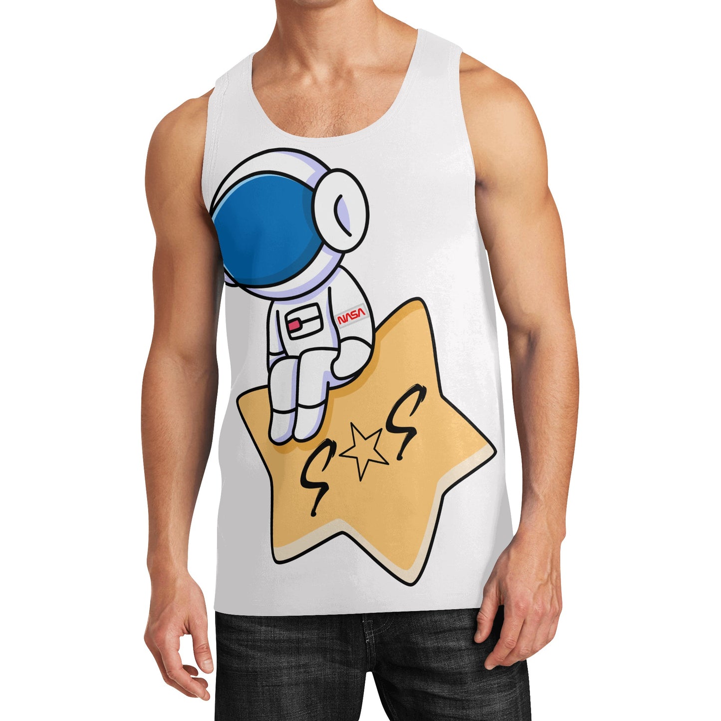 S.O.S Astronaut Mens Vest Shirt