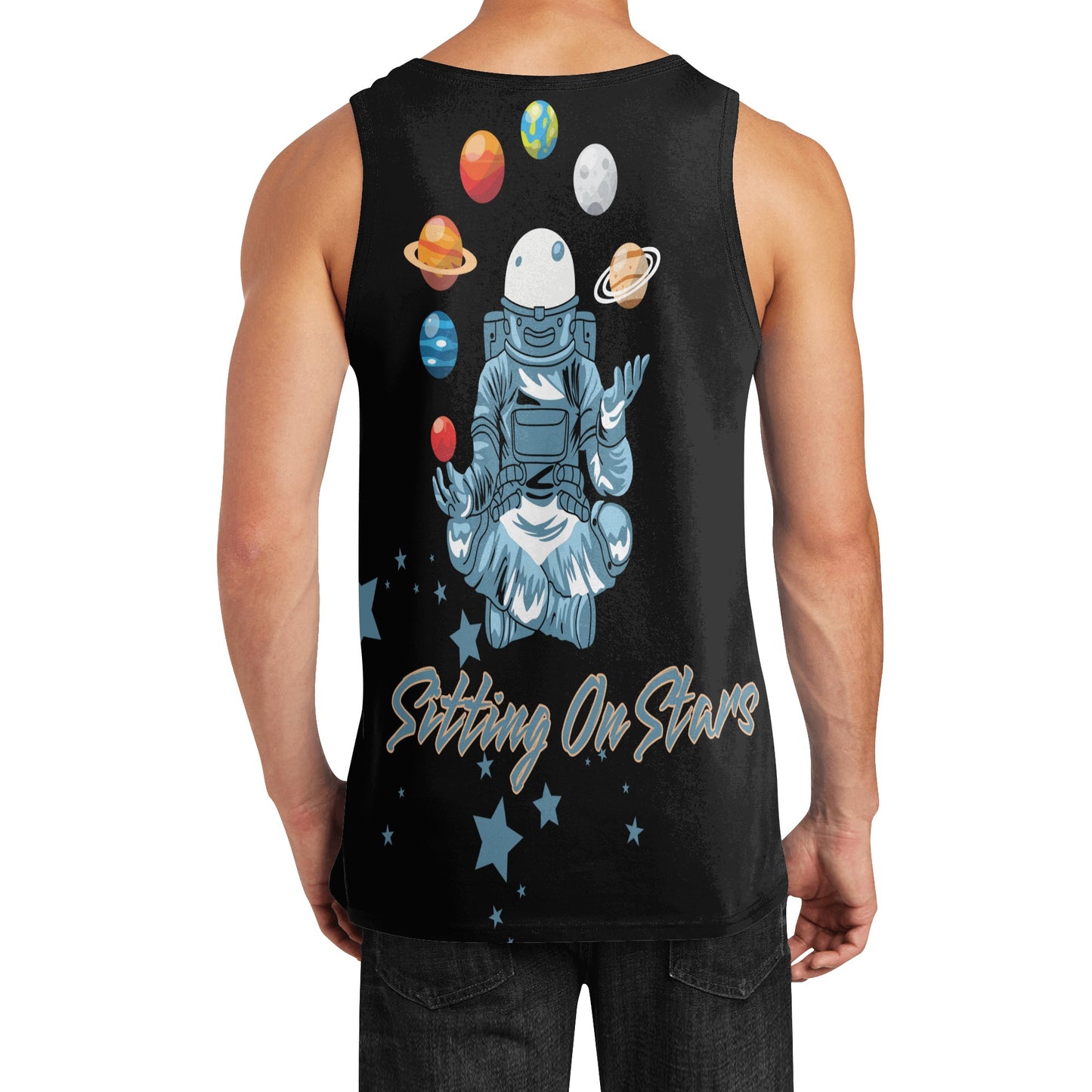 Sitting On Stars Meditation Mens Vest Shirt