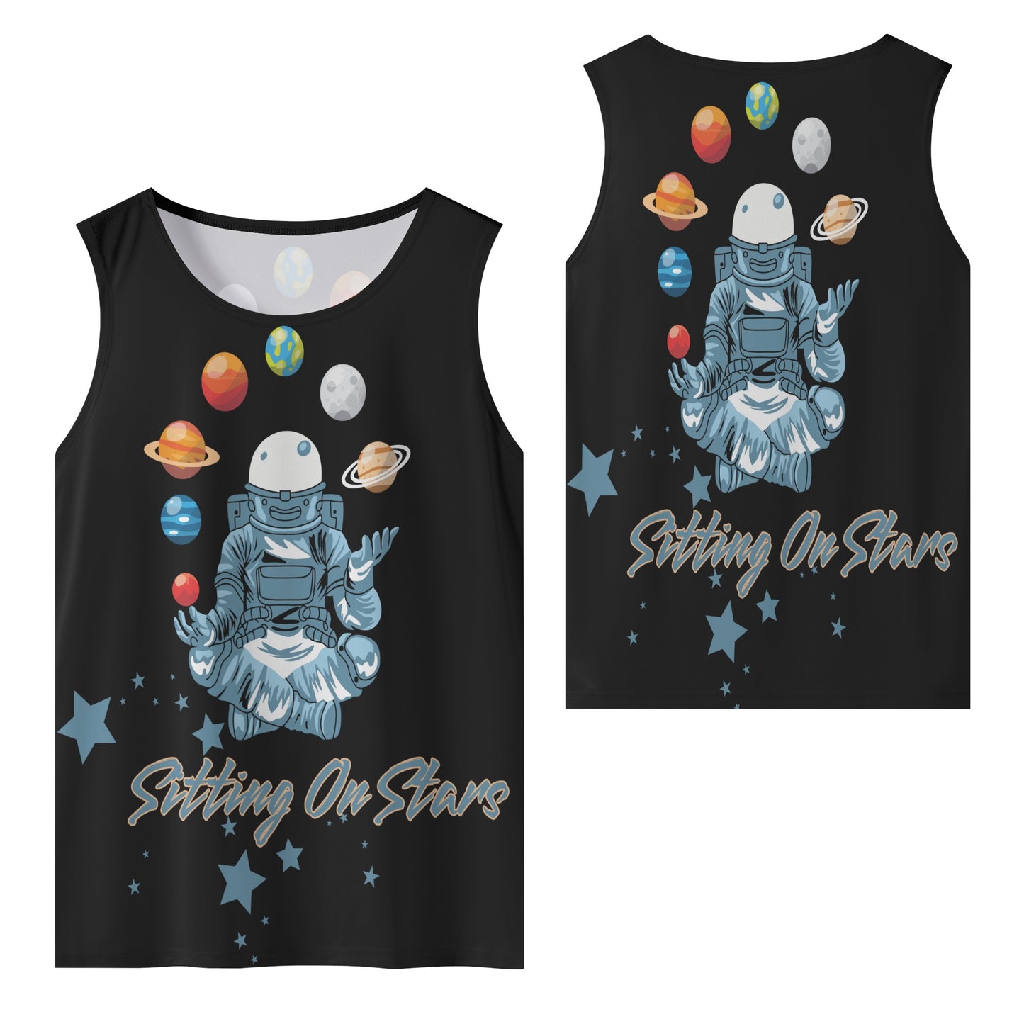 Sitting On Stars Meditation Mens Vest Shirt