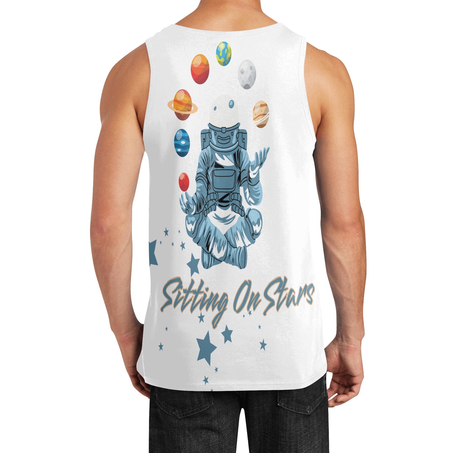 Sitting On Stars Meditation Mens Vest Shirt