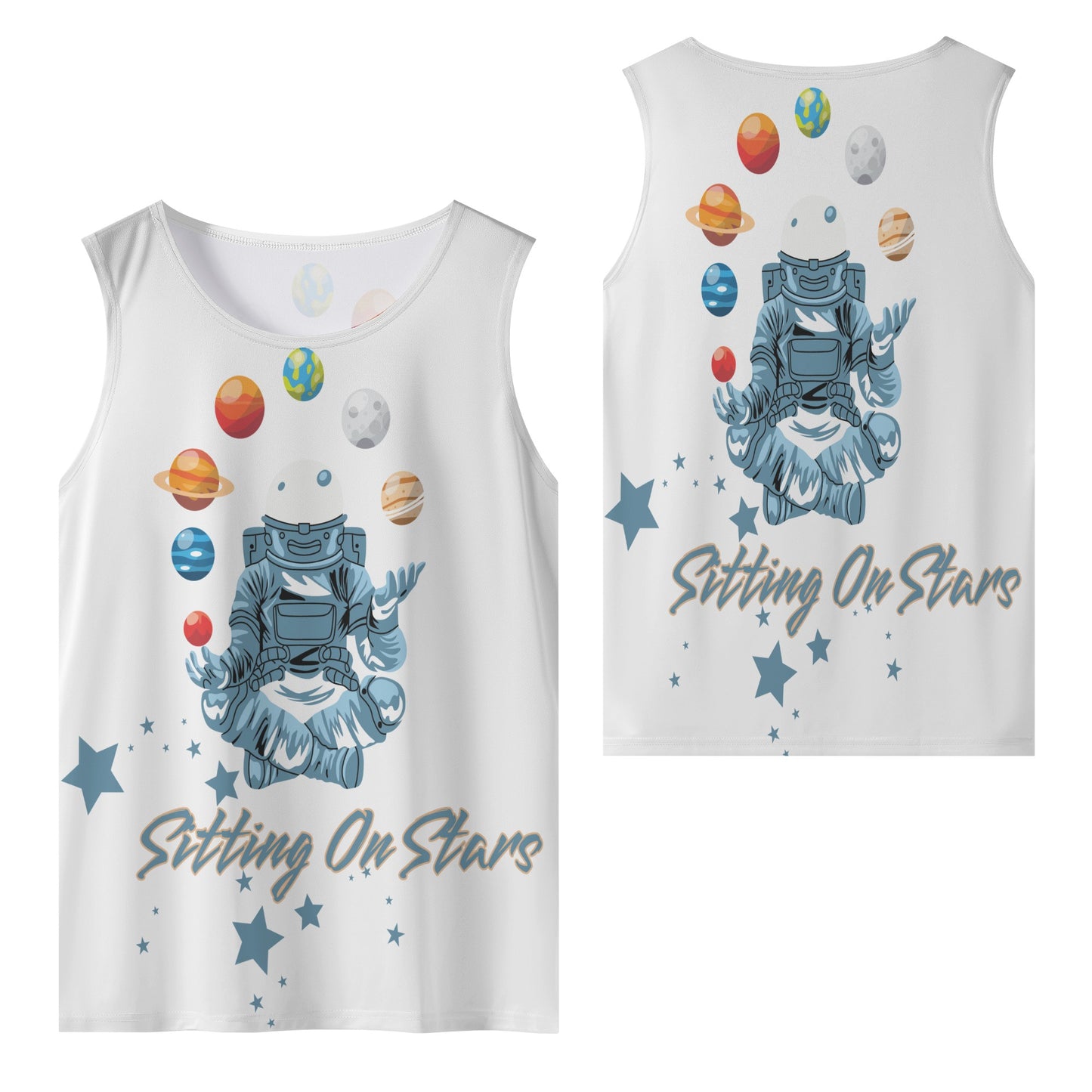 Sitting On Stars Meditation Mens Vest Shirt