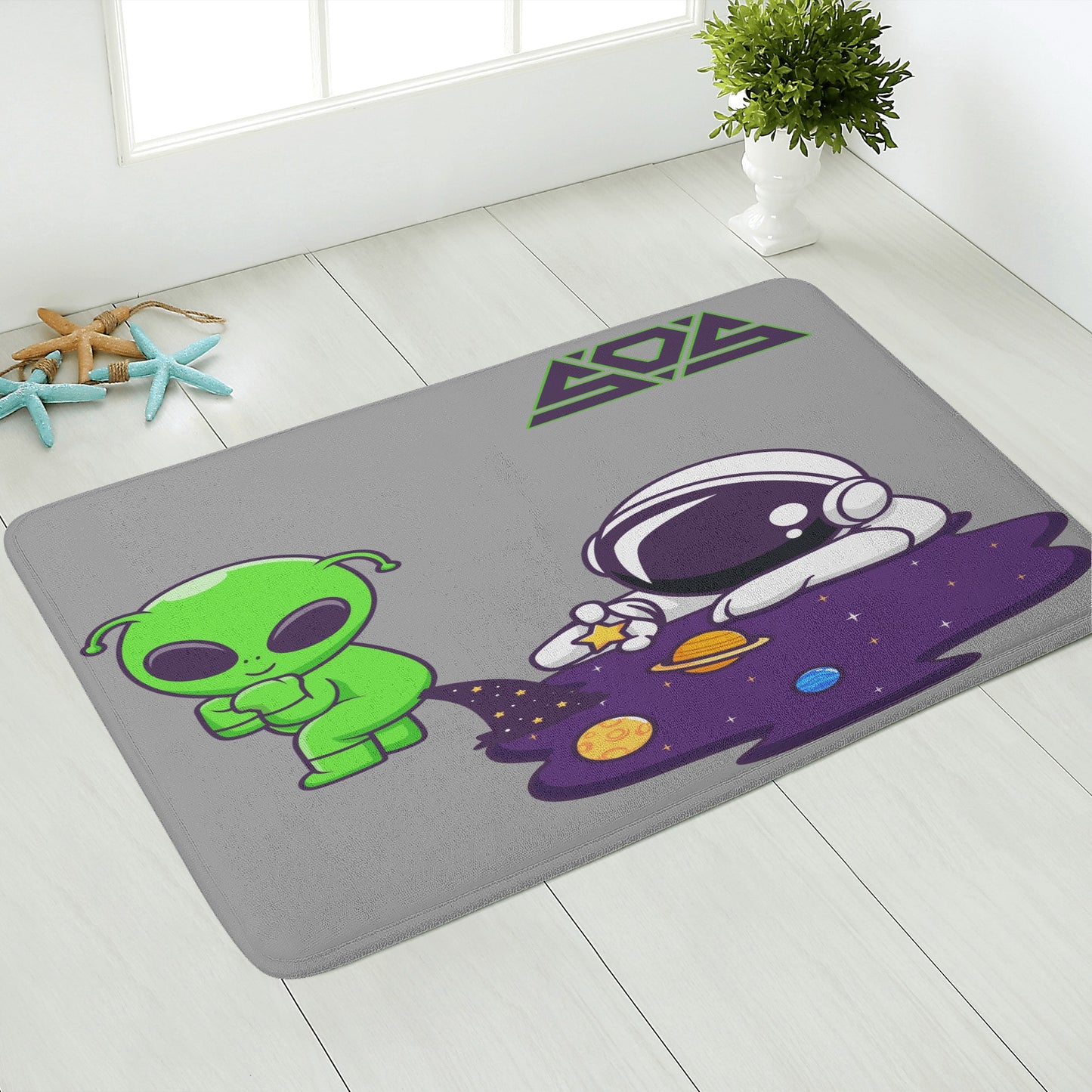 Space Aliens Plush Doormat