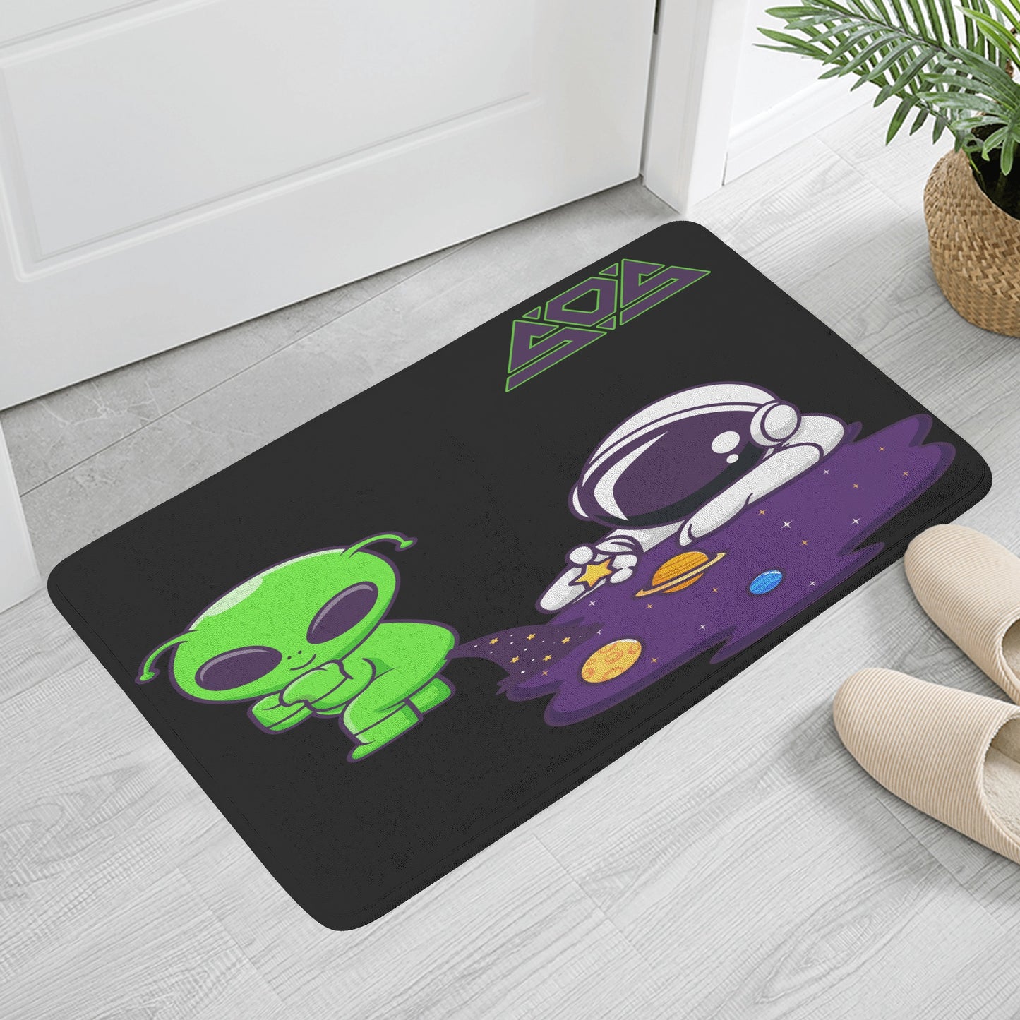 Space Aliens Plush Doormat