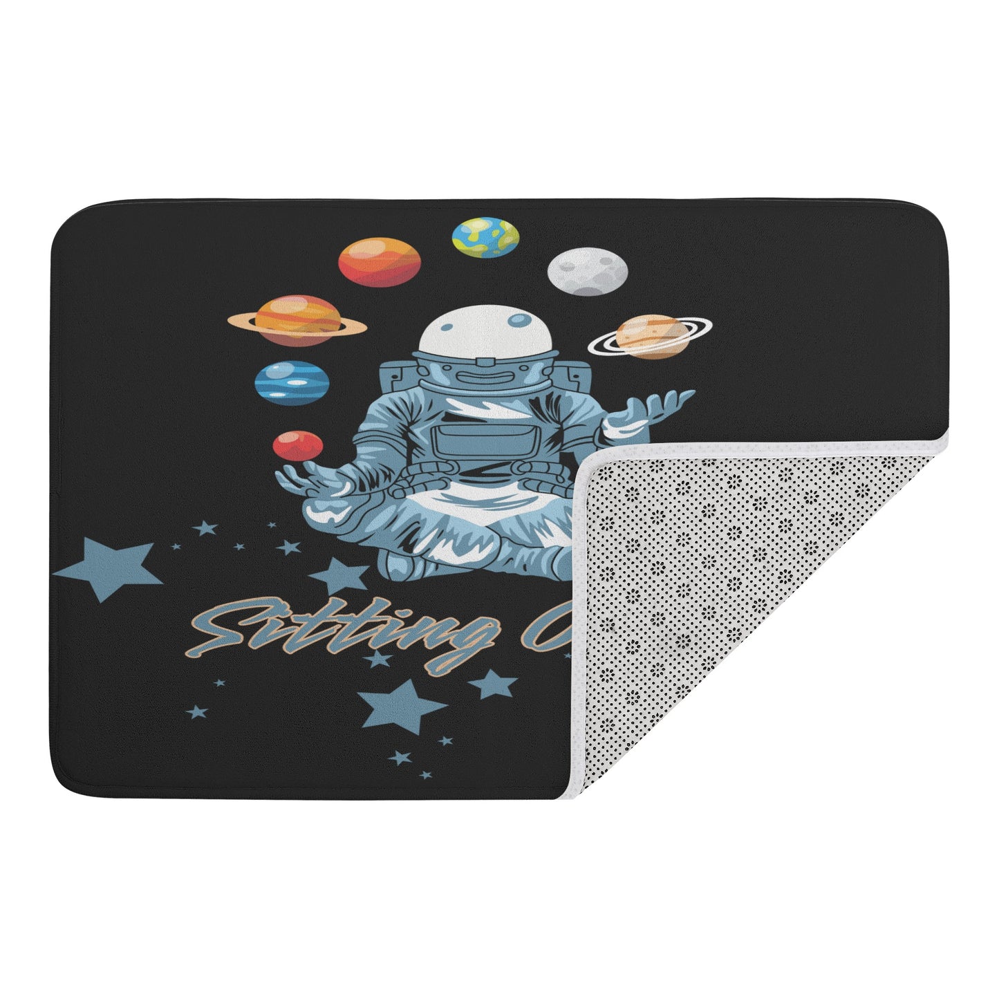 Sitting On Star Meditation  Plush Doormat