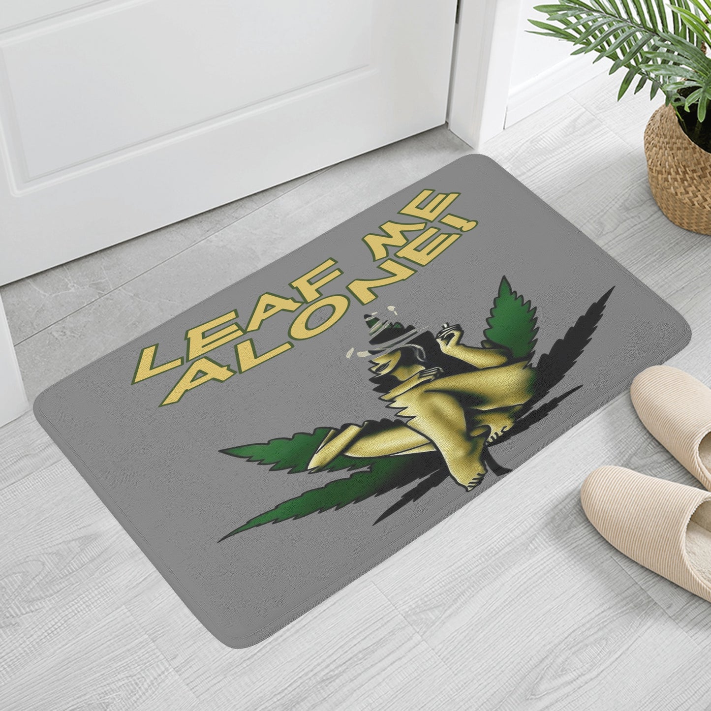 Leaf Me Alone 4/20 Edition Plush Doormat