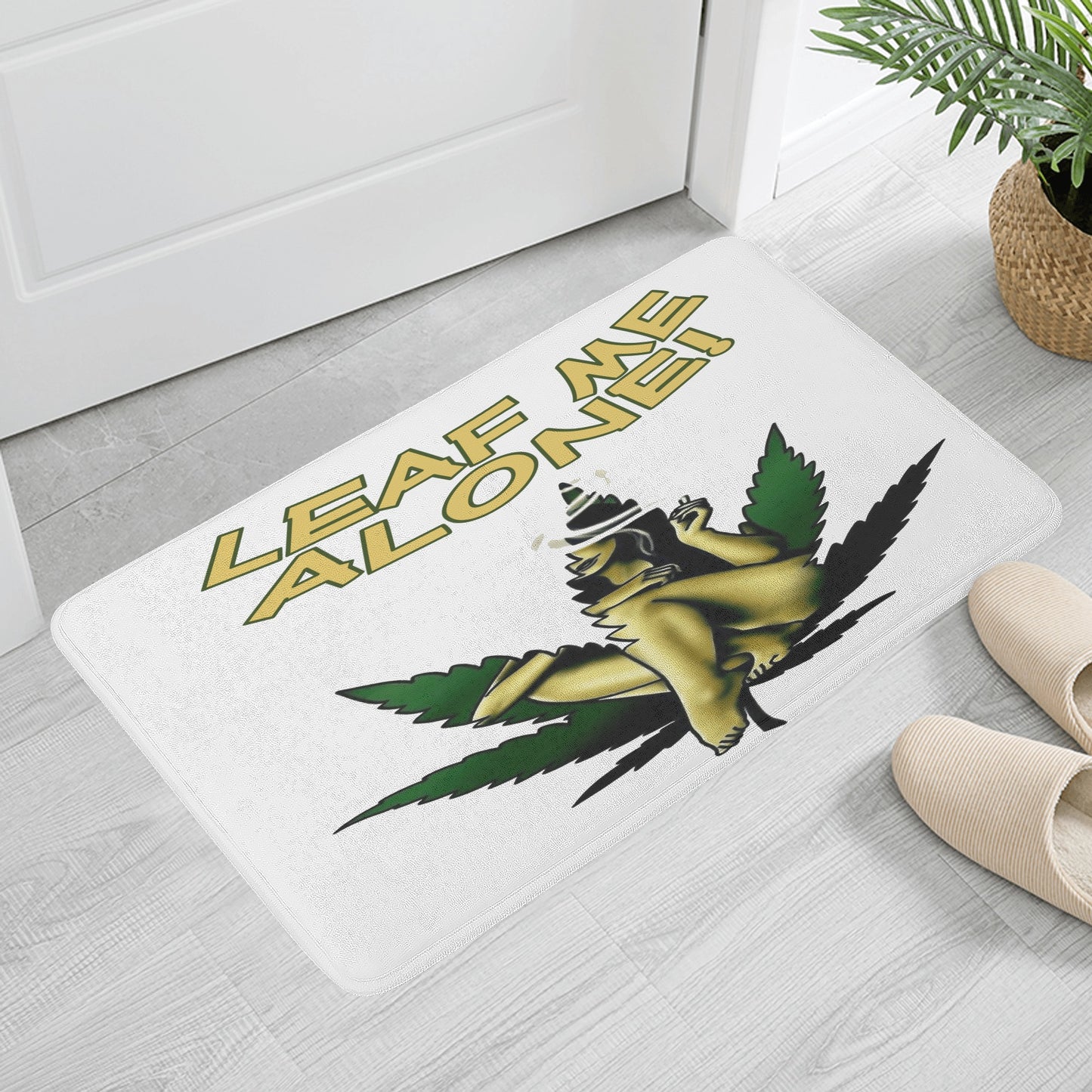 Leaf Me Alone 4/20 Edition Plush Doormat