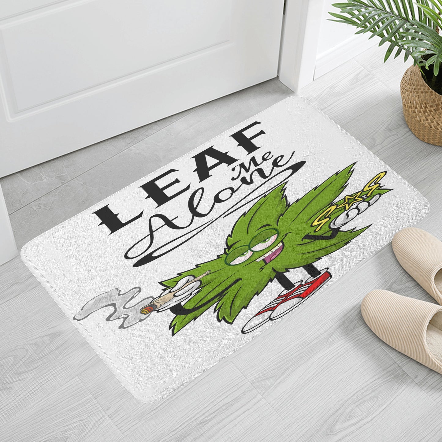 Leaf Me Alone 4/20 Edition Plush Doormat