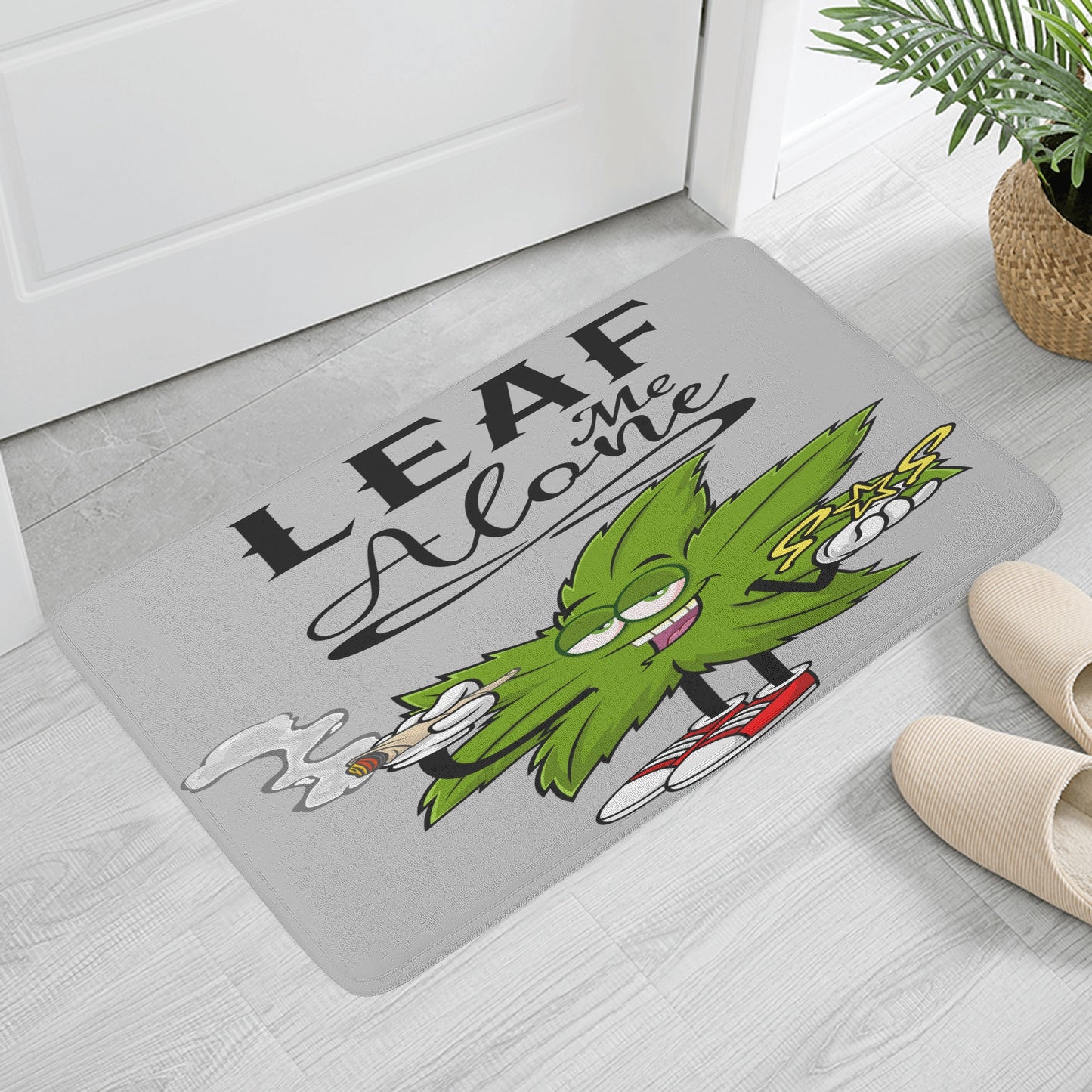 Leaf Me Alone 4/20 Edition Plush Doormat