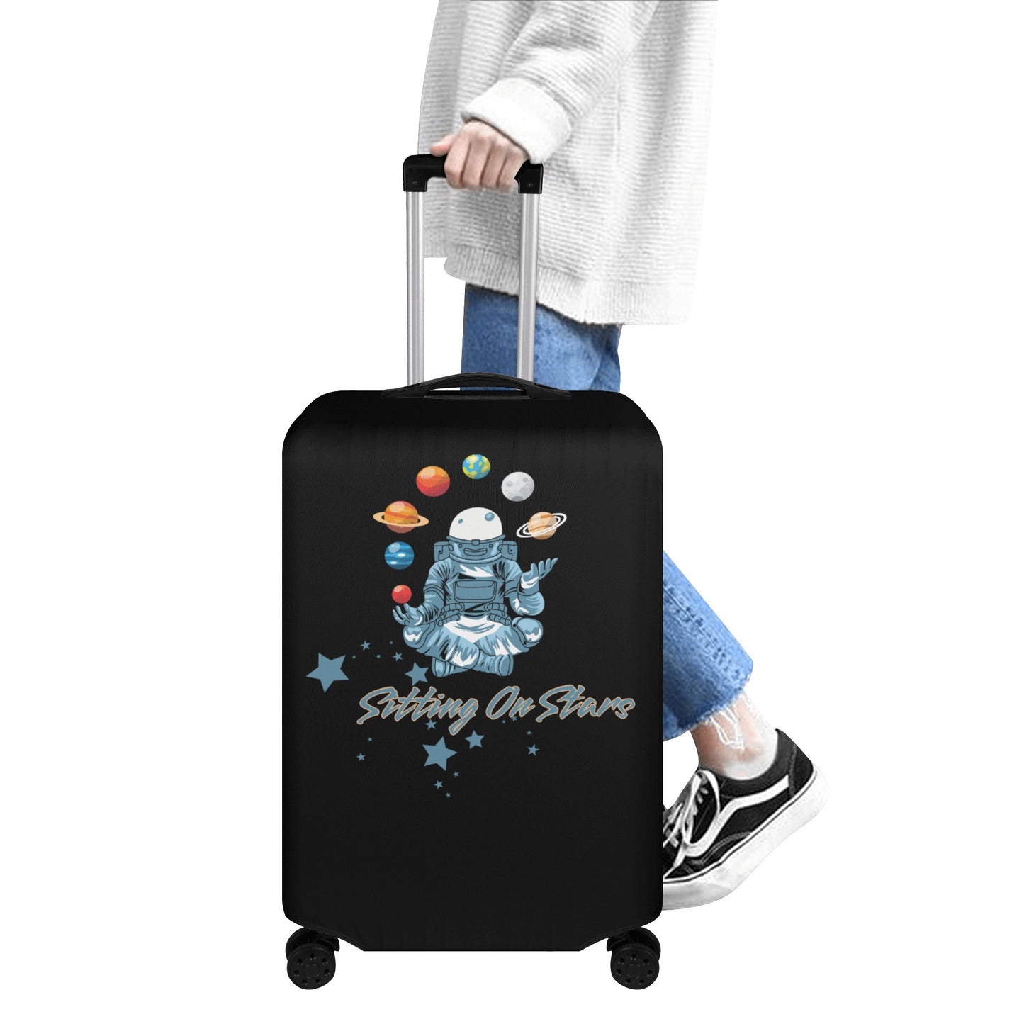 Sitting  On Stars Meditation Polyester Luggage