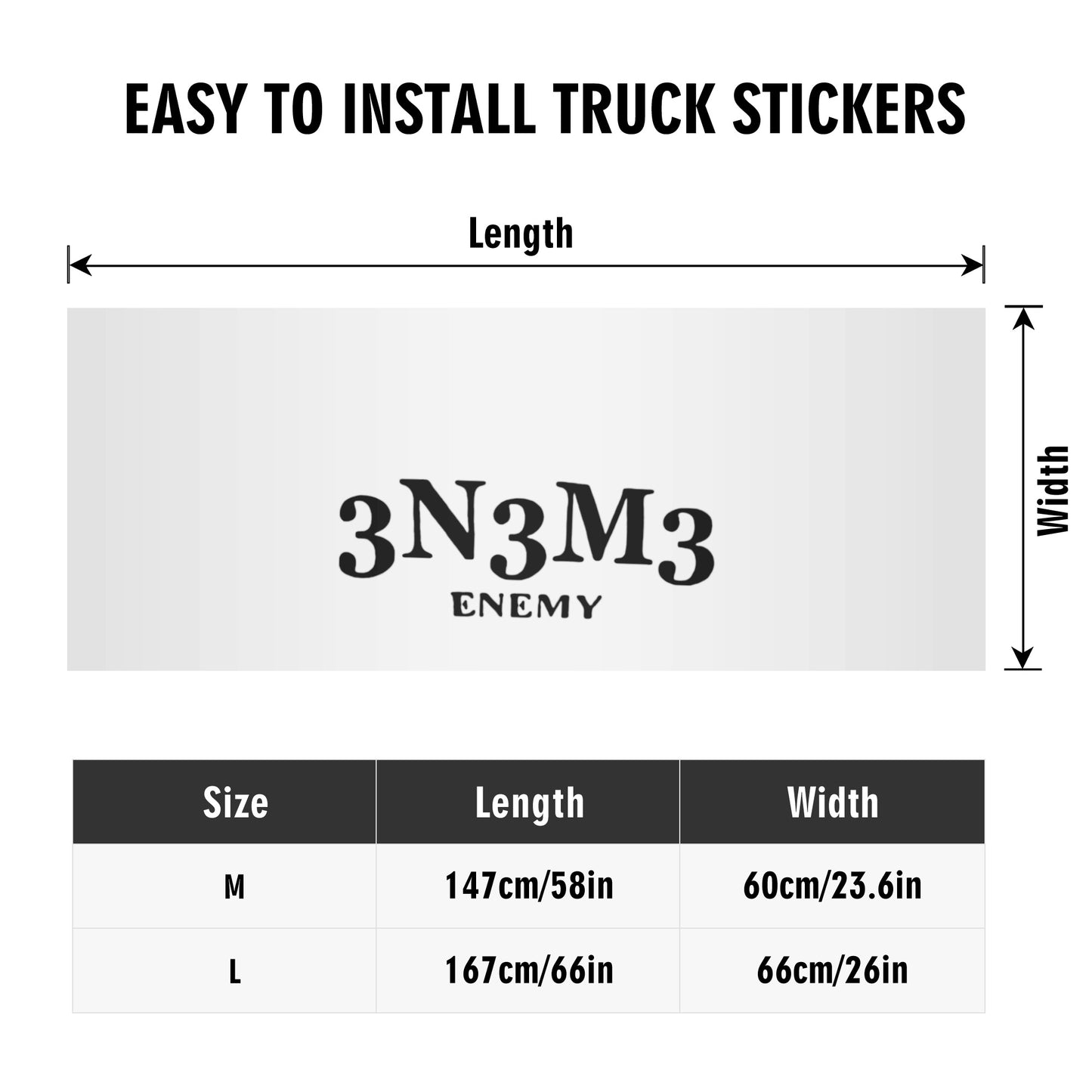 3.N.3.M.3 Enemy Truck Decals Sticker