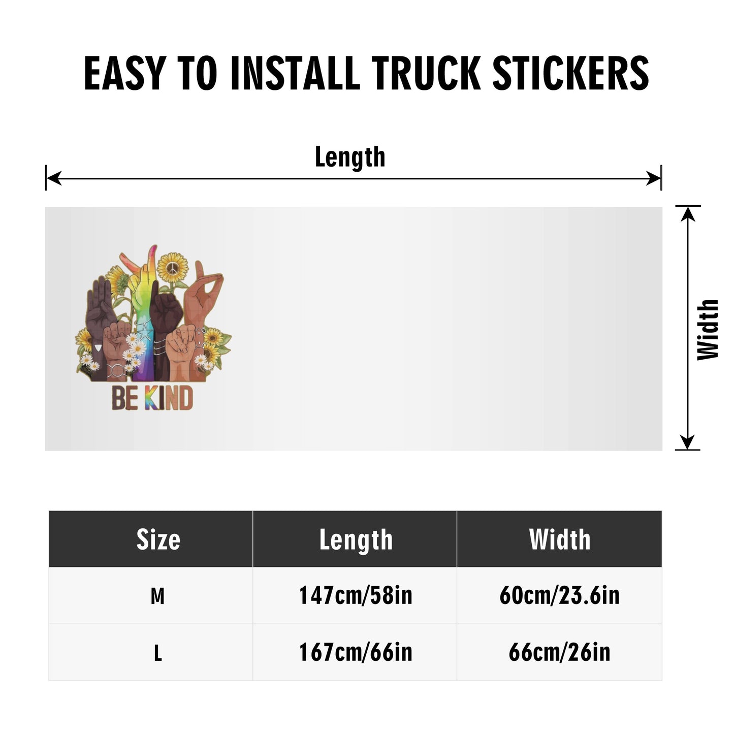 Be Kind (Pride Edition) Truck Decals Sticker