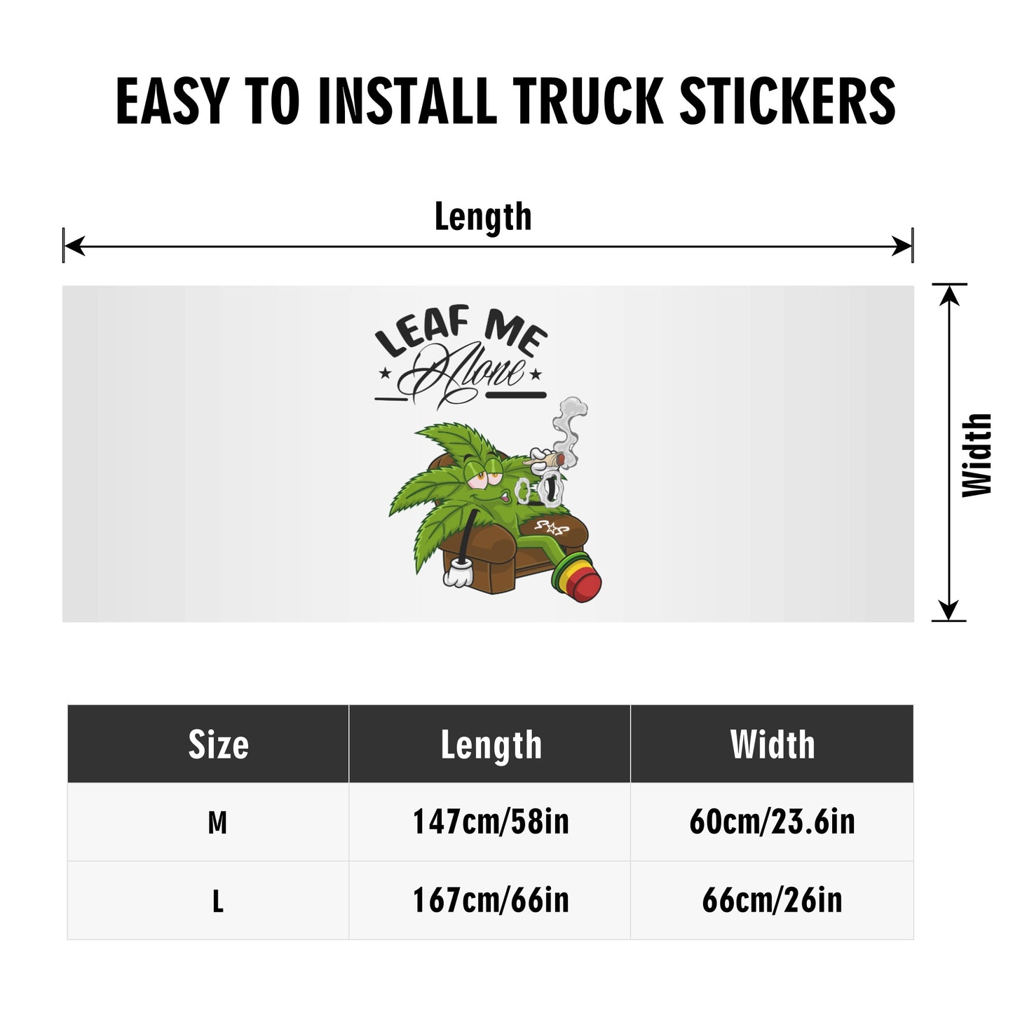 Leaf Me Alone 4/20 Edition Truck Decals Sticker