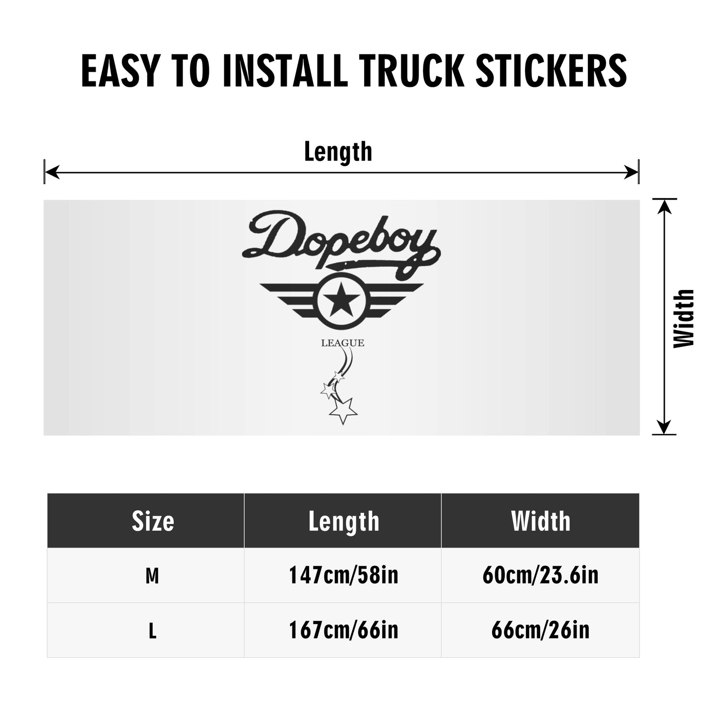 Dope Boy League Truck Decals Sticker