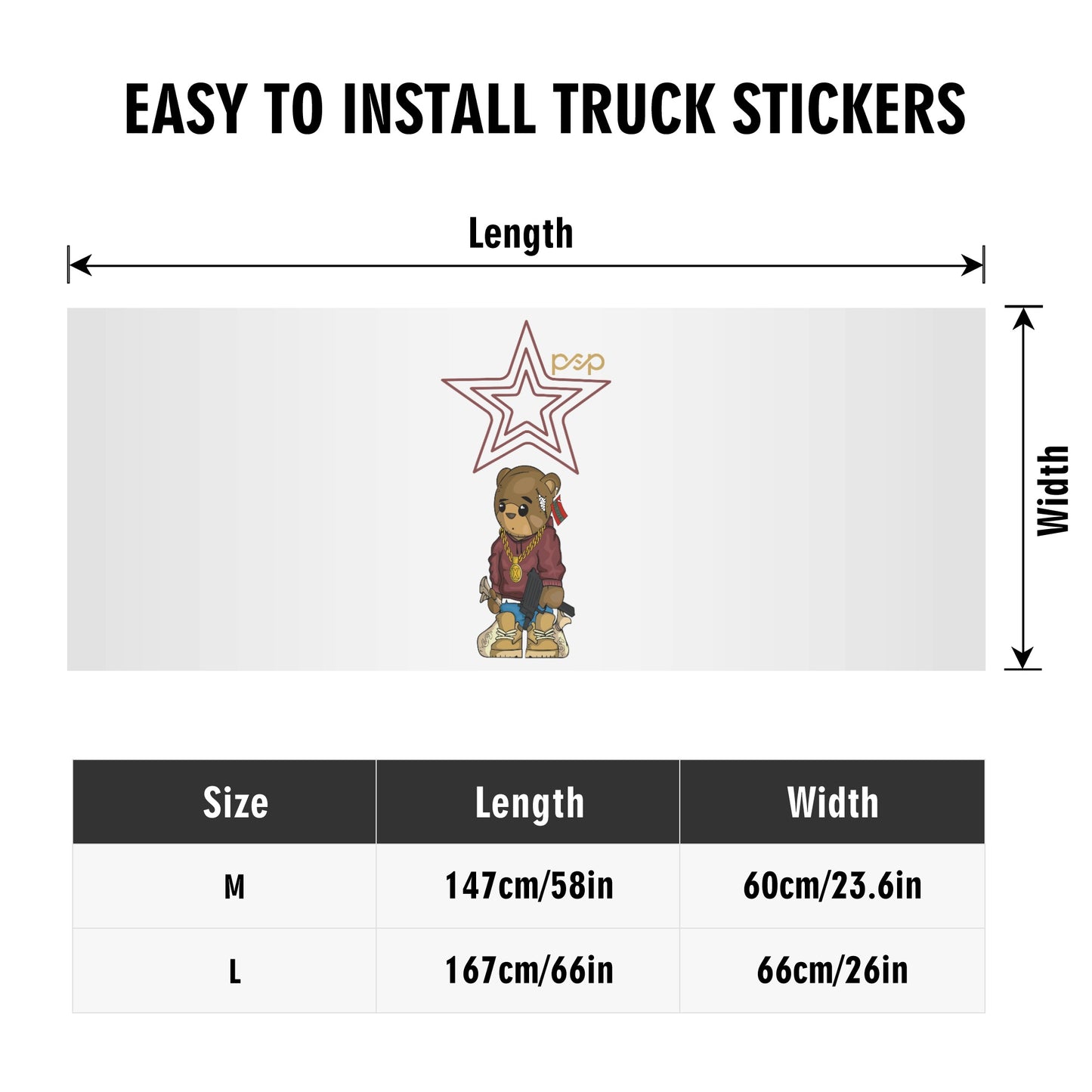 P.S.P Collaboration Truck Decals Sticker