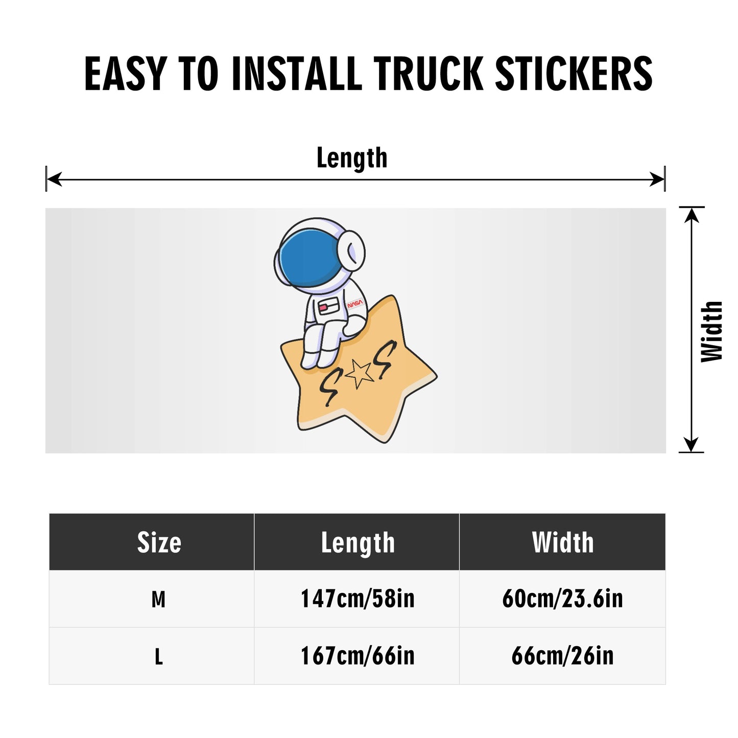 S.O.S Astronaut Truck Decals Sticker