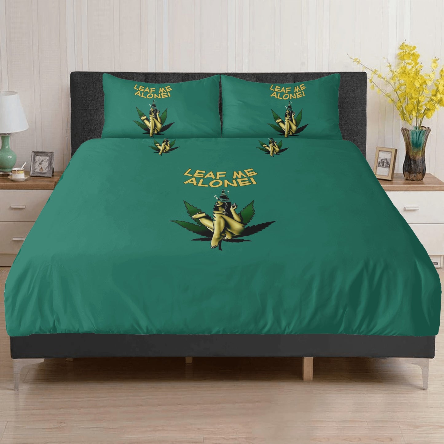 Leaf Me Alone 4/20 Edition 3 Pcs Beddings