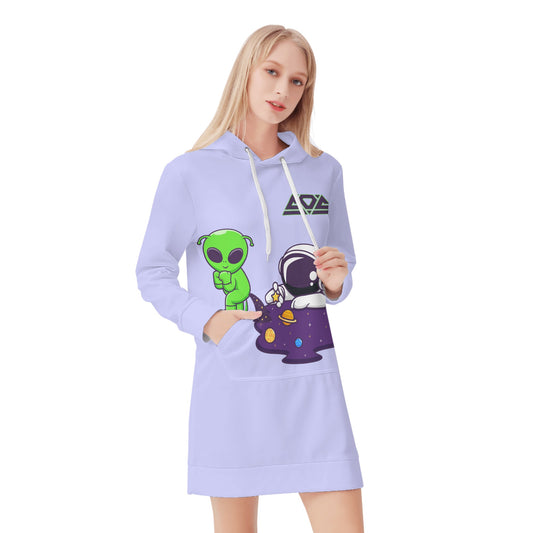 Space Aliens Womens Hoodie Dress