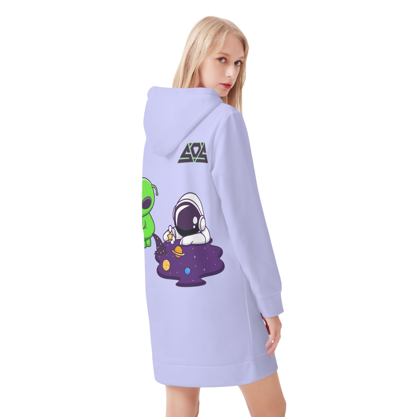 Space Aliens Womens Hoodie Dress