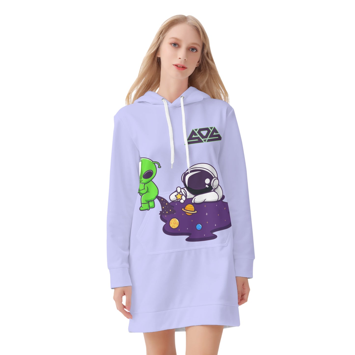 Space Aliens Womens Hoodie Dress