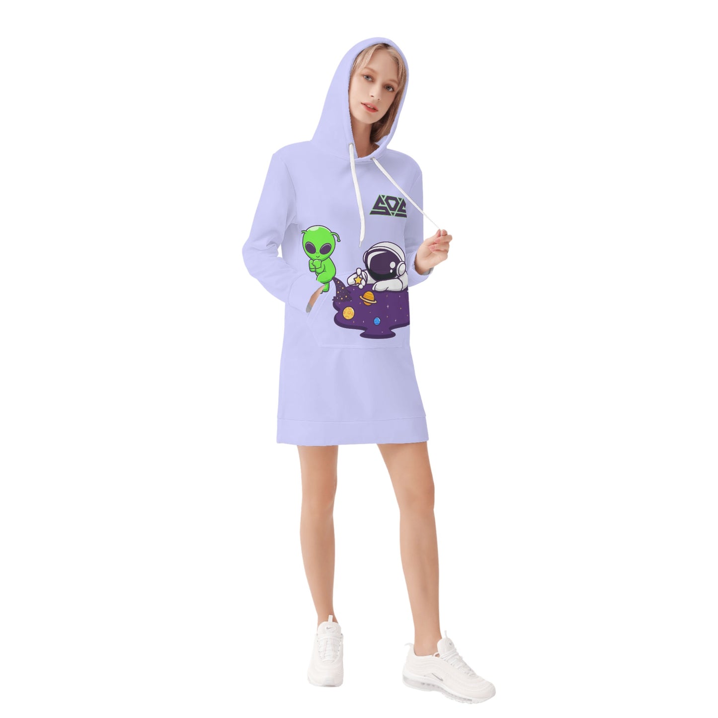 Space Aliens Womens Hoodie Dress