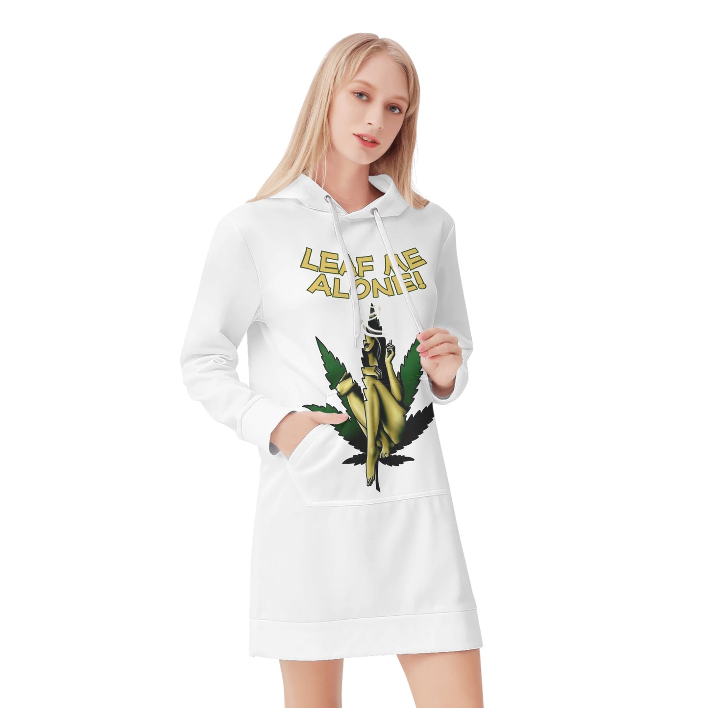 Leaf Me Alone 4.0 420 Edition Womens Hoodie Dress