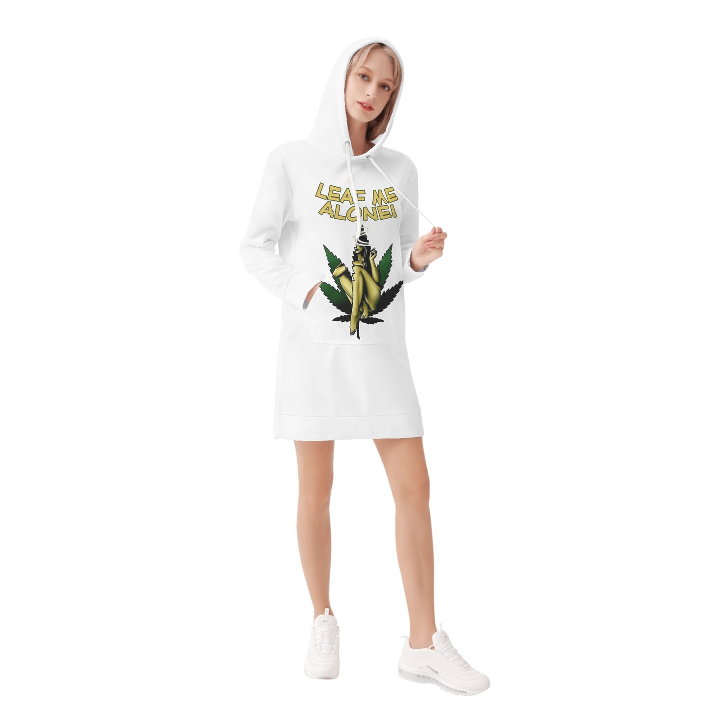 Leaf Me Alone 4.0 420 Edition Womens Hoodie Dress