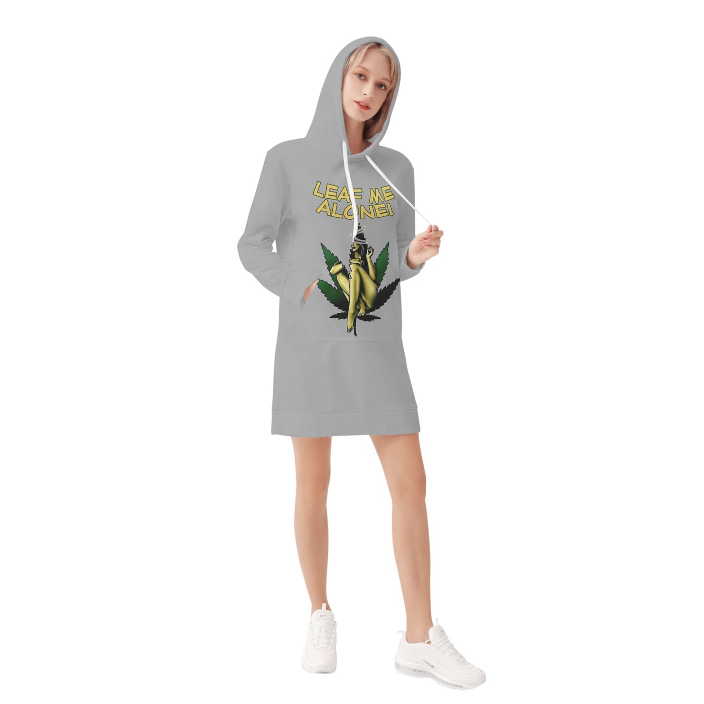 Leaf Me Alone 4.0 420 Edition Womens Hoodie Dress