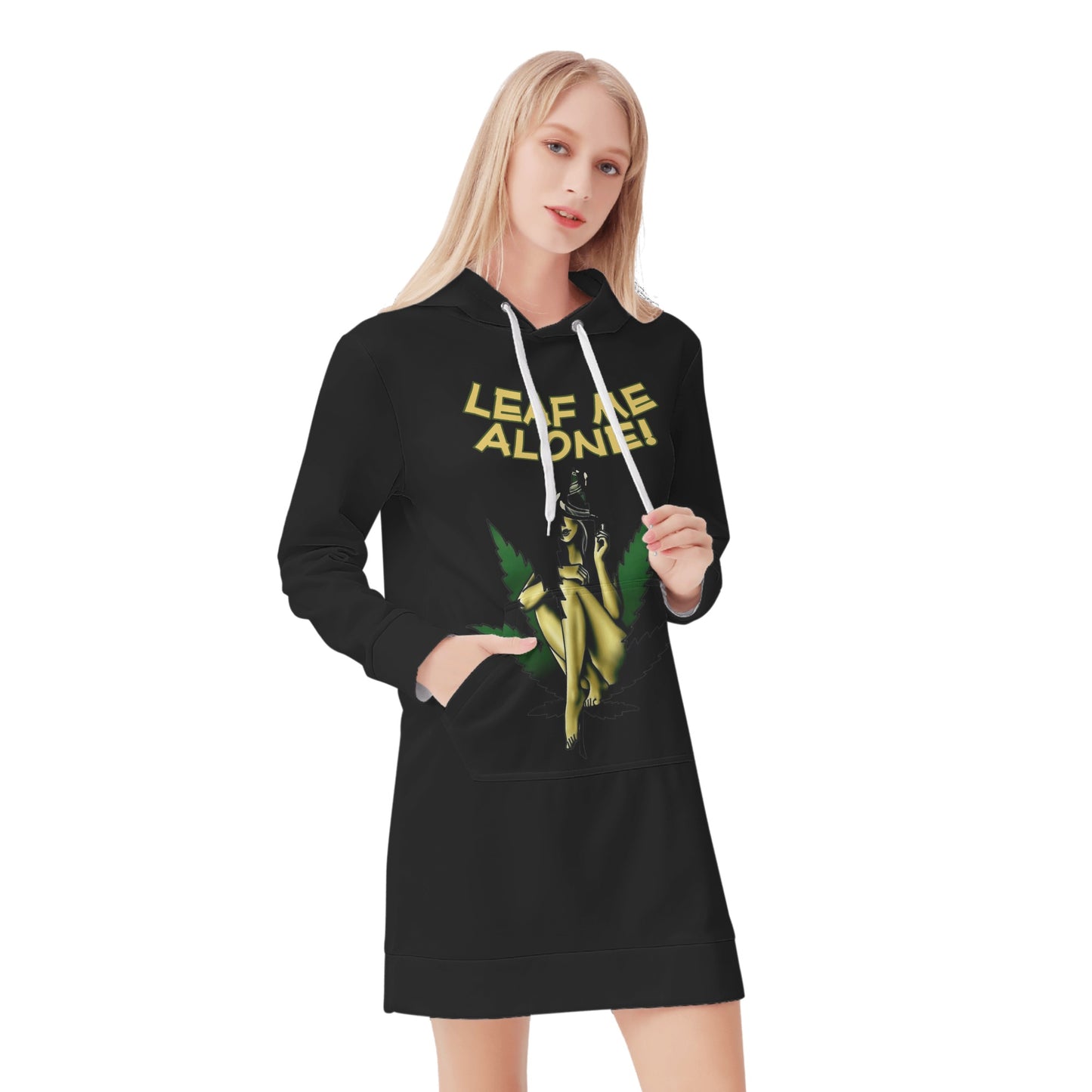 Leaf Me Alone 4.0 420 Edition Womens Hoodie Dress