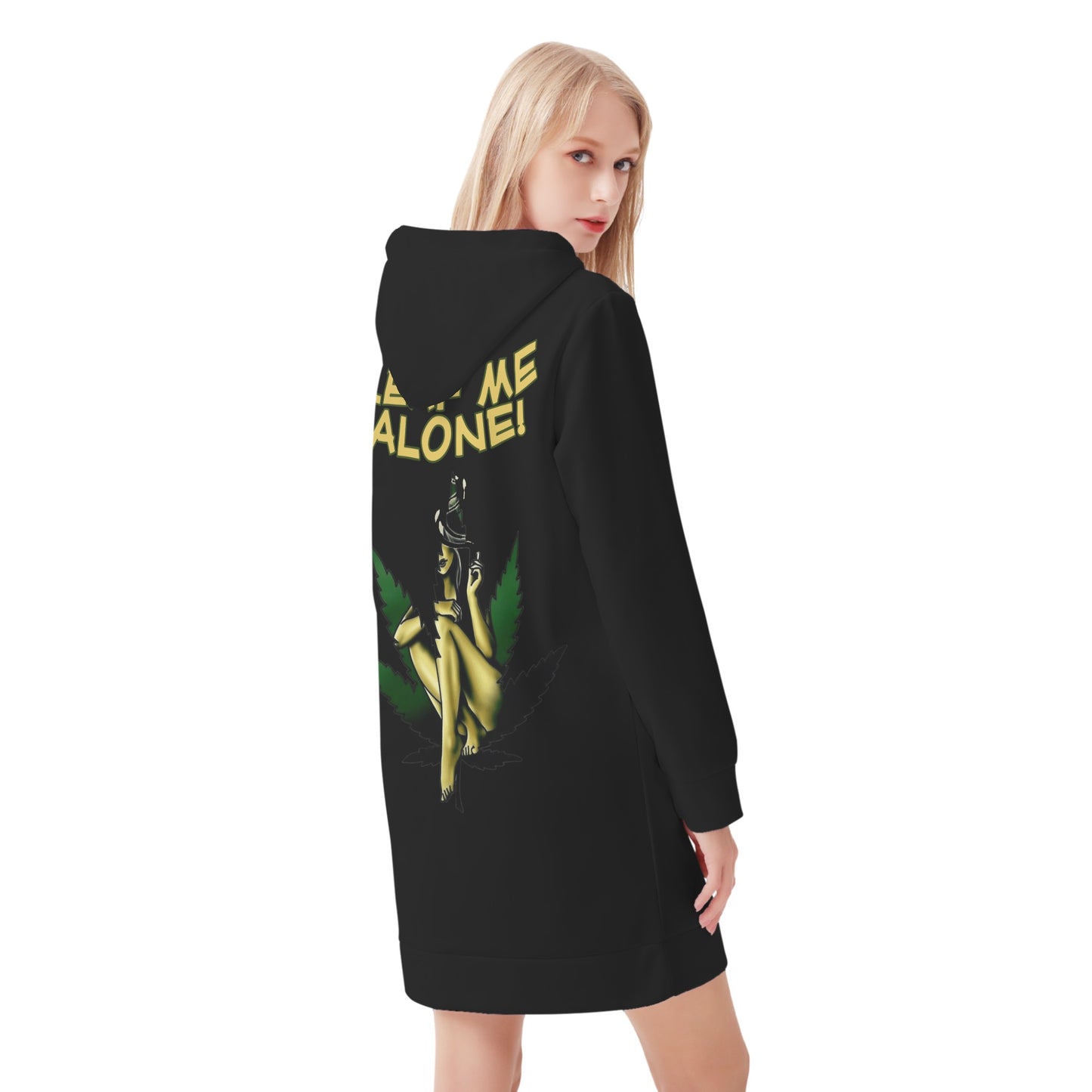 Leaf Me Alone 4.0 420 Edition Womens Hoodie Dress