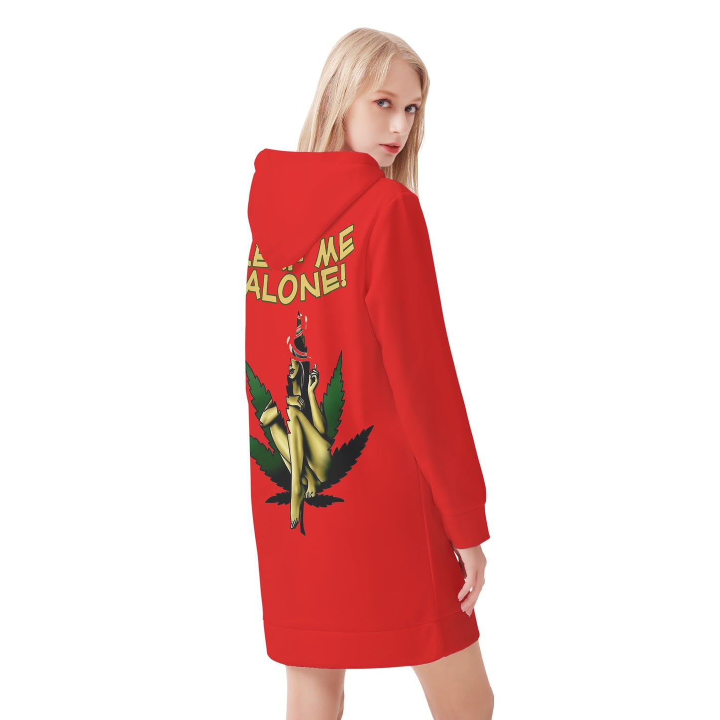 Leaf Me Alone 4.0 420 Edition Womens Hoodie Dress