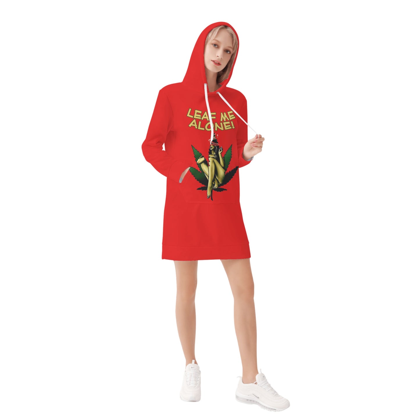 Leaf Me Alone 4.0 420 Edition Womens Hoodie Dress